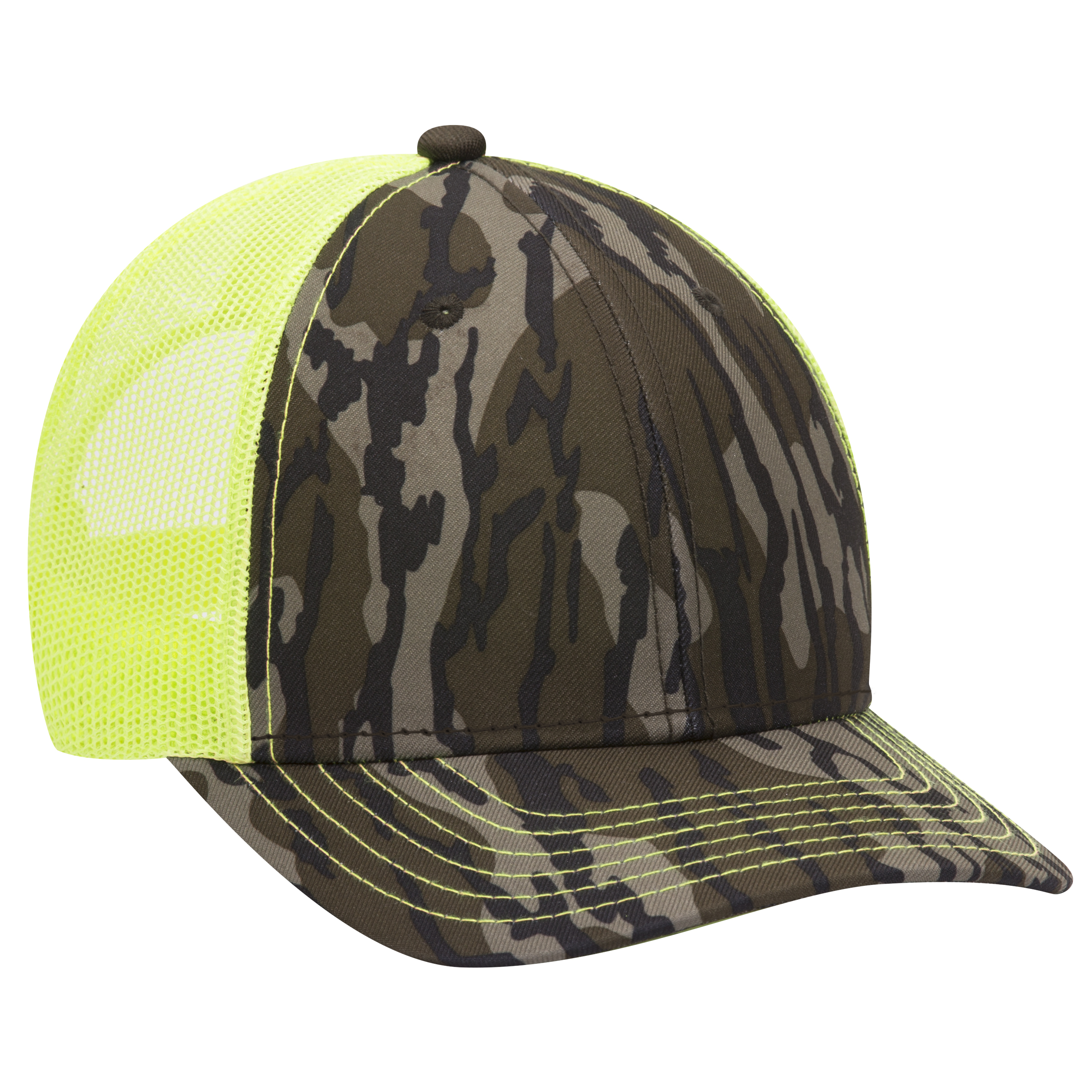 OTTO CAP Mossy Oak Camouflage Superior Polyester Twill 6 Panel Low Profile Mesh Back Baseball Cap 16
