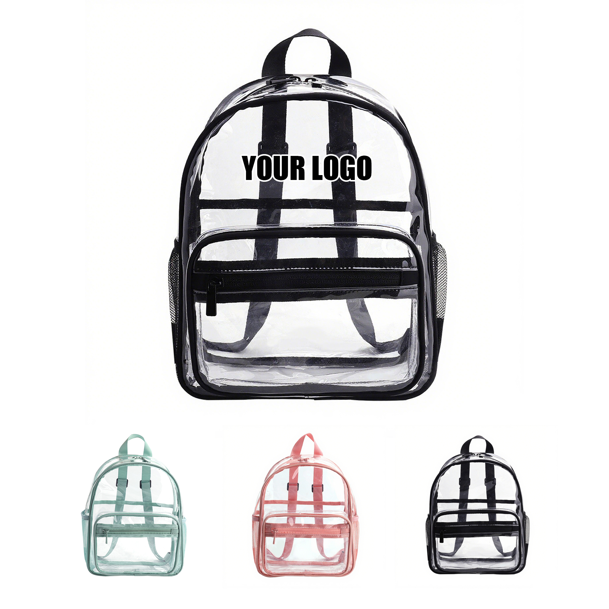 Clear PVC Mini Backpack Hand Held 9" x 5.5" x 11.8" 4