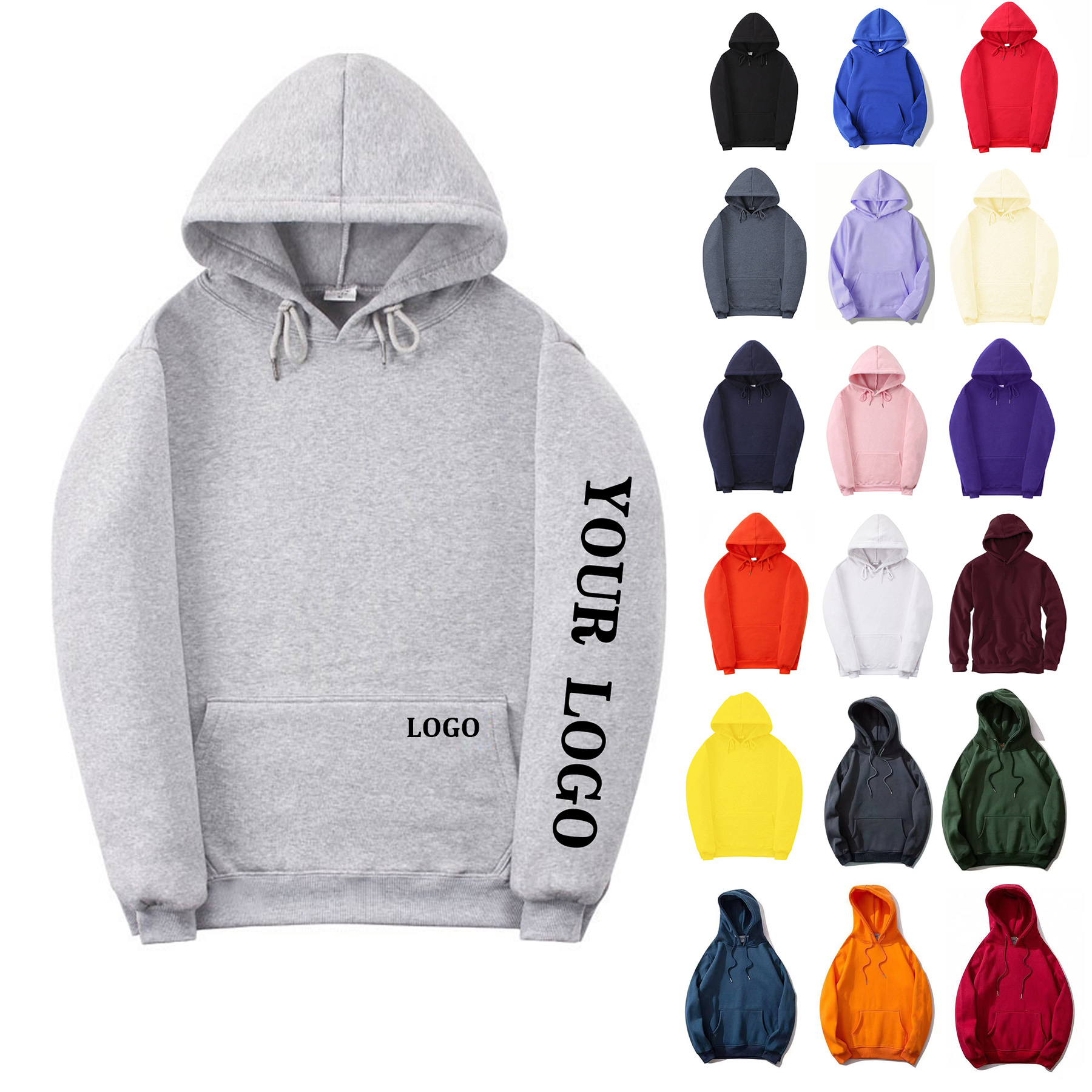 Men Hoodie Printed Casual Top, custom hoodie or sweatshirt with logo imprint 15