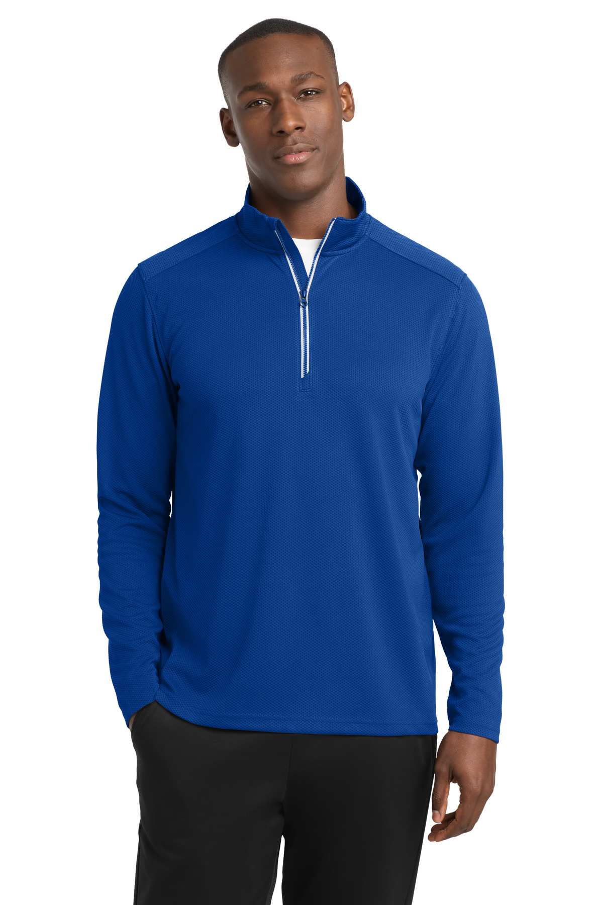 Sport-Tek Sport-Wick Textured 1/4-Zip Pullover. ST860 34