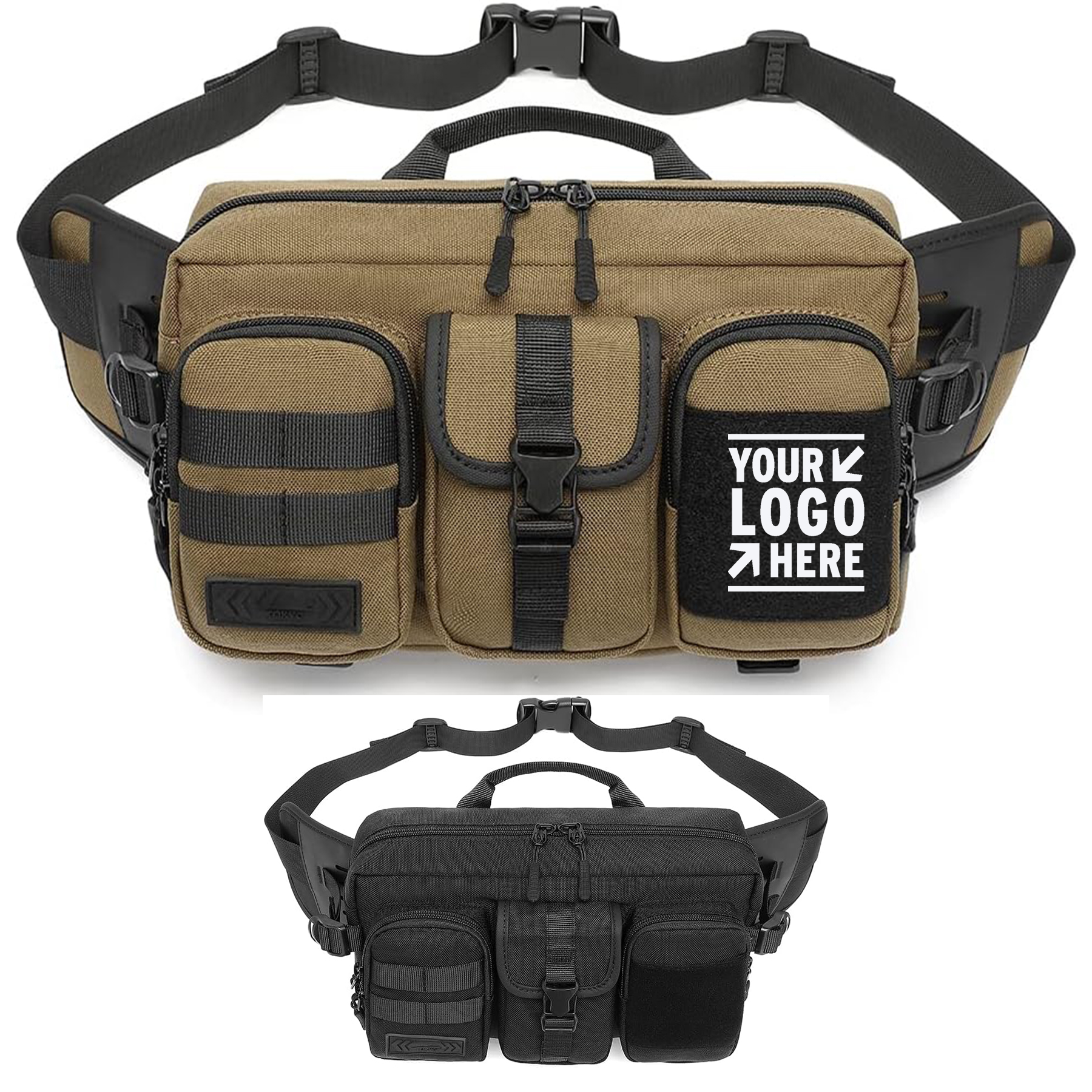 Men Women Fit 7.9 Inch Tablet Large Fanny Pack Tactical Waist Belt Bag with Adjustable Strap