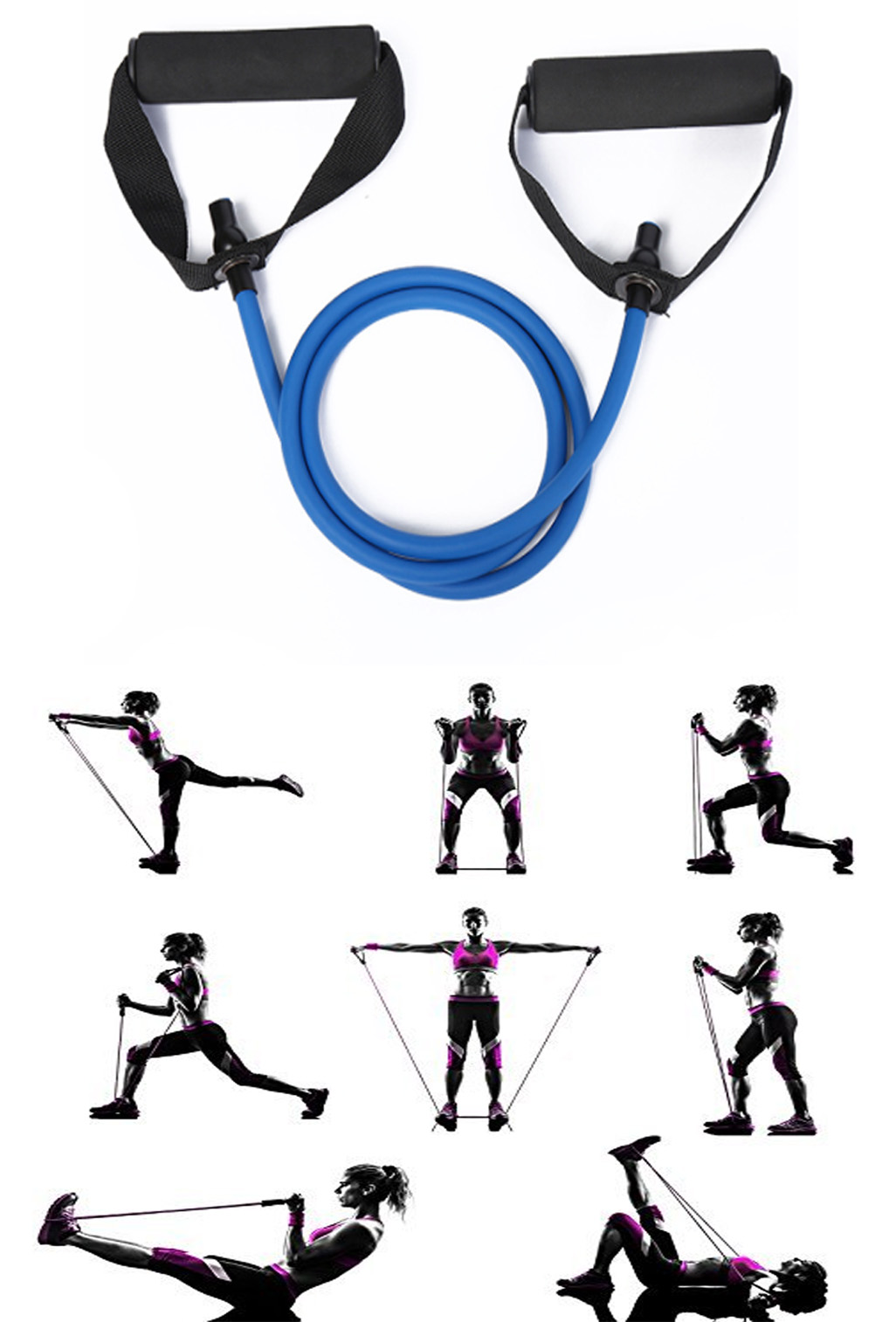 iBank ® Single Resistance Exercise Band with Comfortable Handles 1
