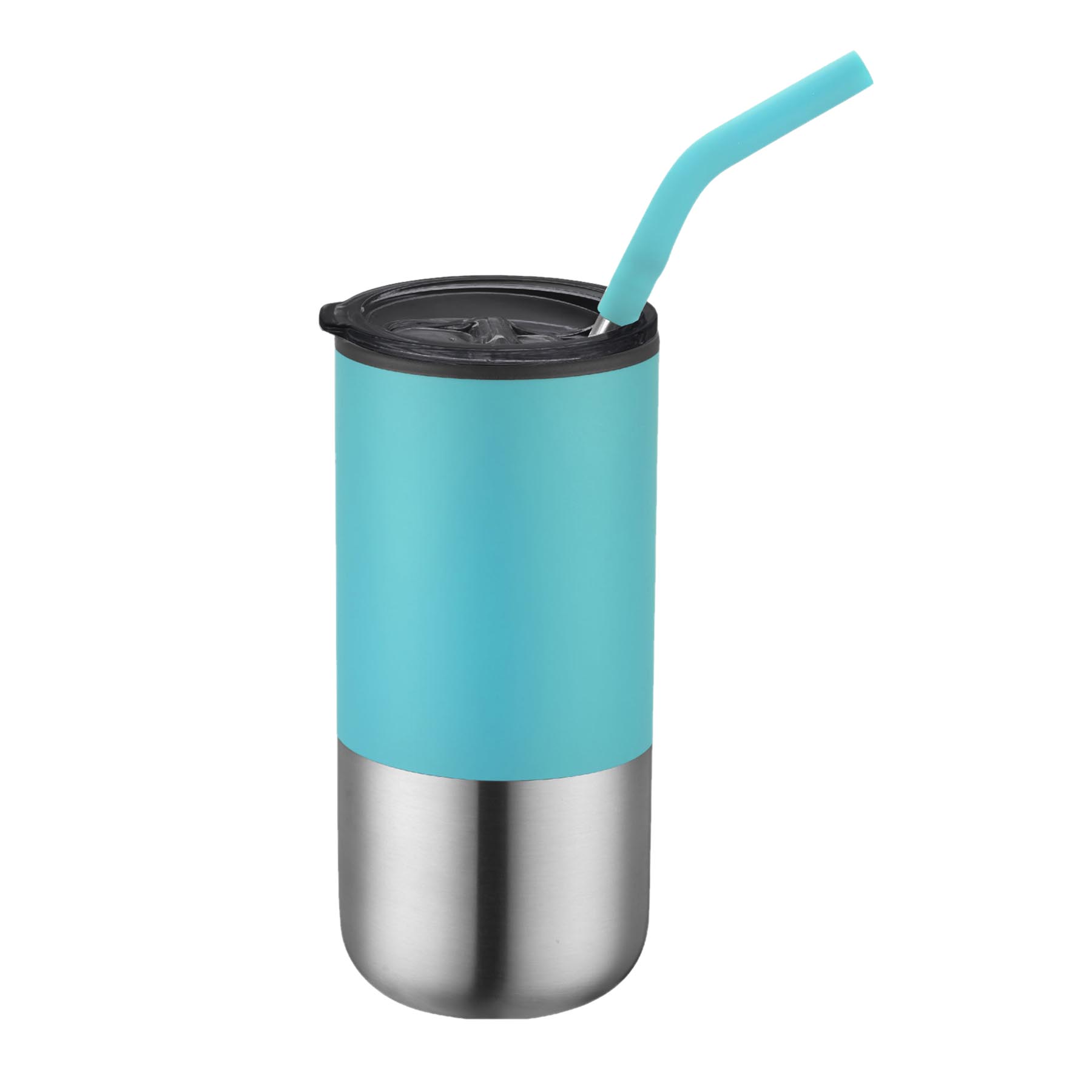16 oz. Double Wall Color Body Tumbler Straw and Lid 5