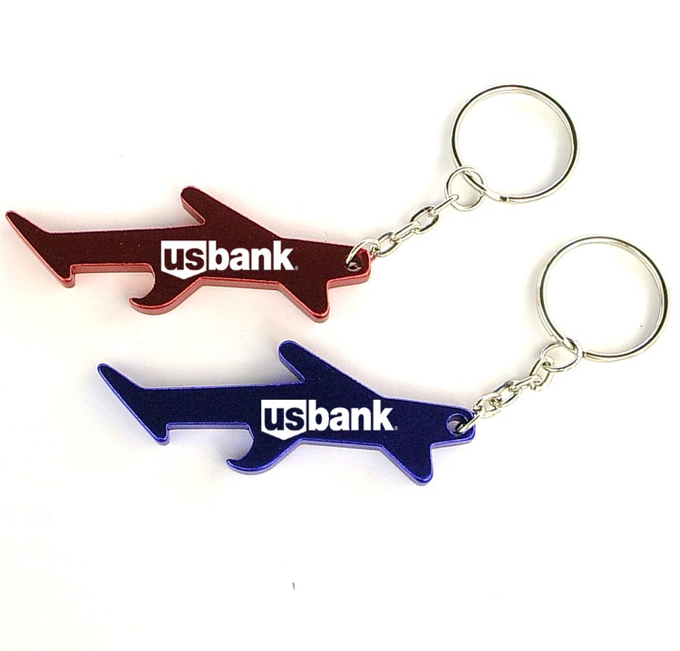 Airplane / aircraft shaped aluminum bottle opener with key chain 1