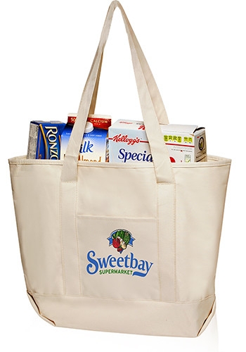 Promo Canvas Tote Bag - 19" W x 14" H, custom tote bag with logo imprint 2