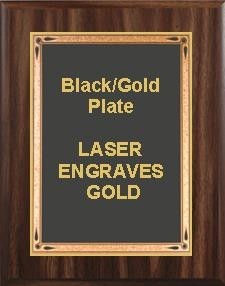 9" x 12" Classic Walnut Finish Plaque with a Black Teardrop Plate 2