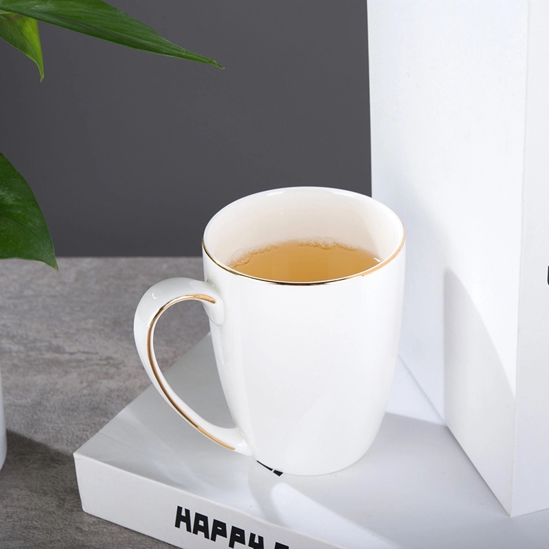 Moonlight Drawing Gold Line Bone Porcelain Ceramic Cup 4