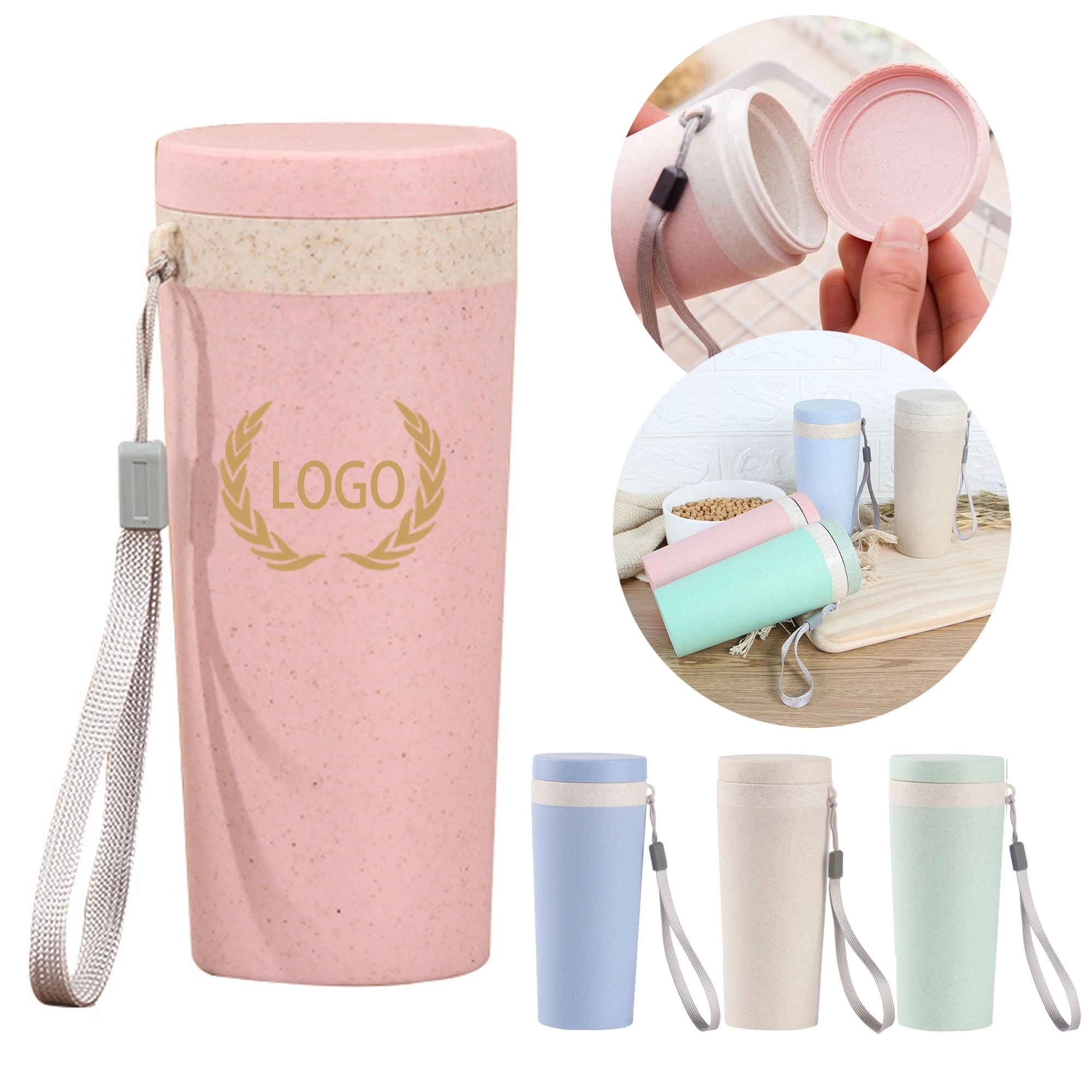 10 oz Wheat Straw Water Bottle 1