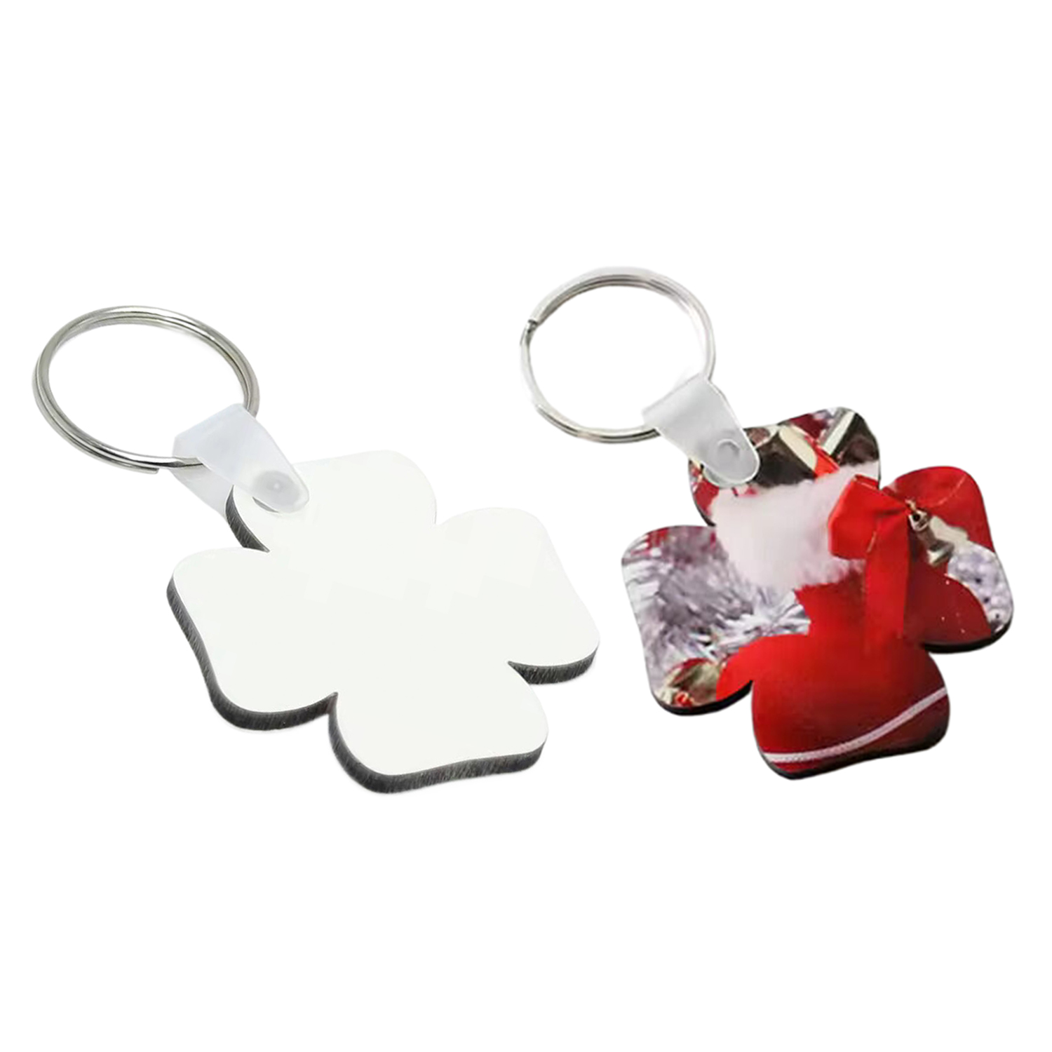 Flower Shaped Sublimation MDF Keychain 4