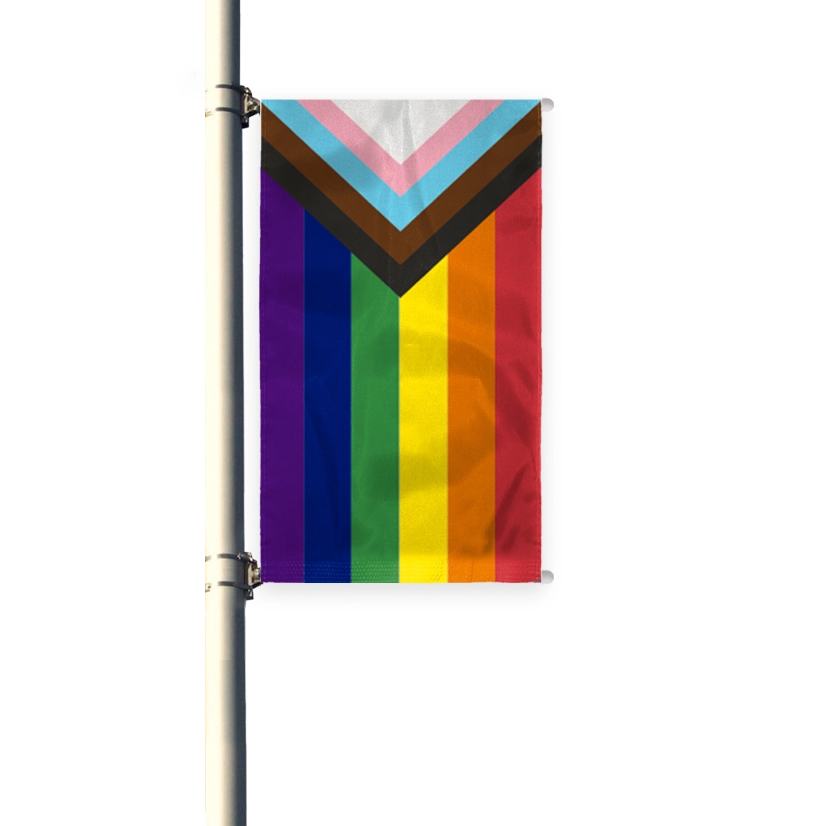 3'x8' Progressive Pride Pleated Light Post Banner 2