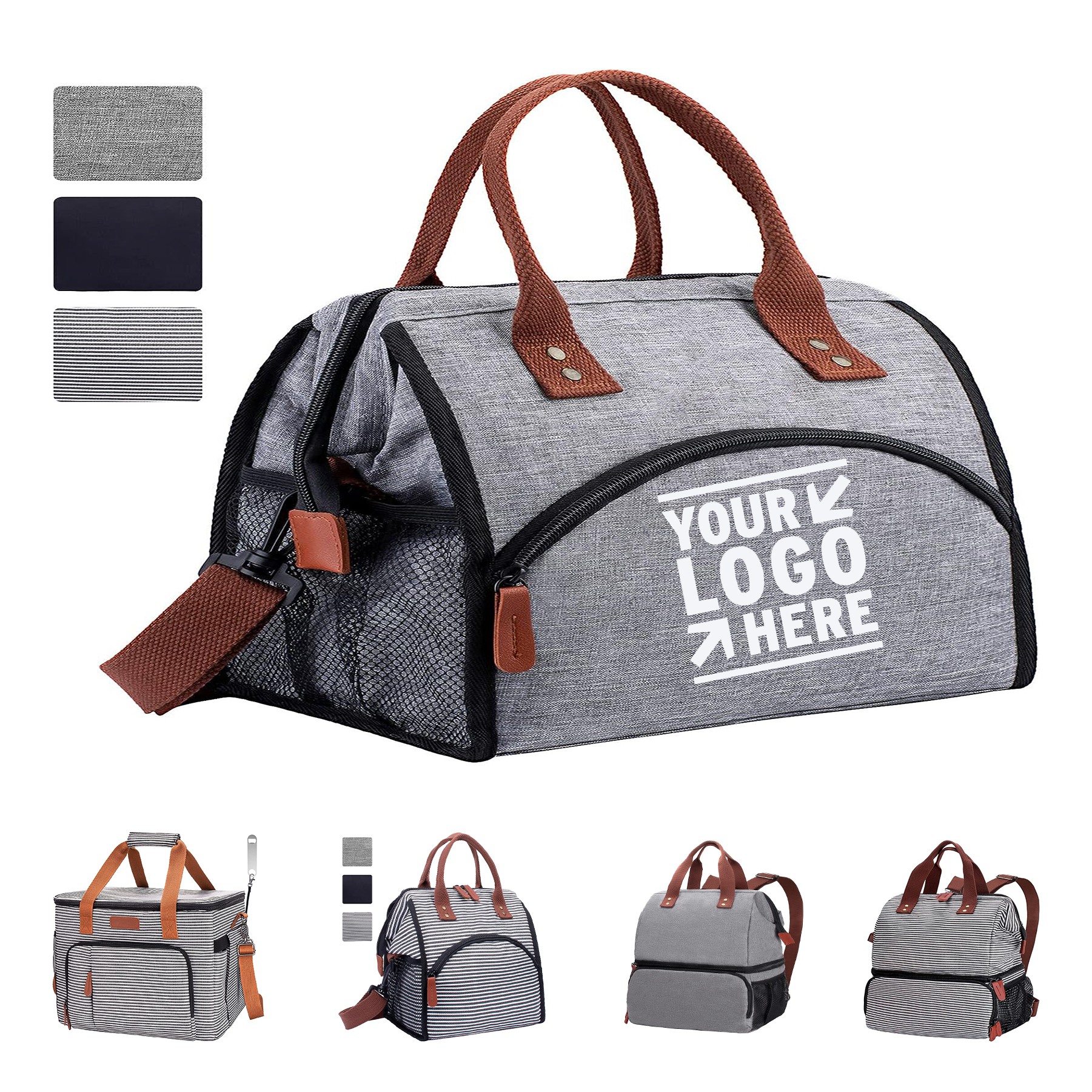 Women Large Leakproof Insulated Removable Shoulder Strap Lunch Box Portable Cooler Bag 3