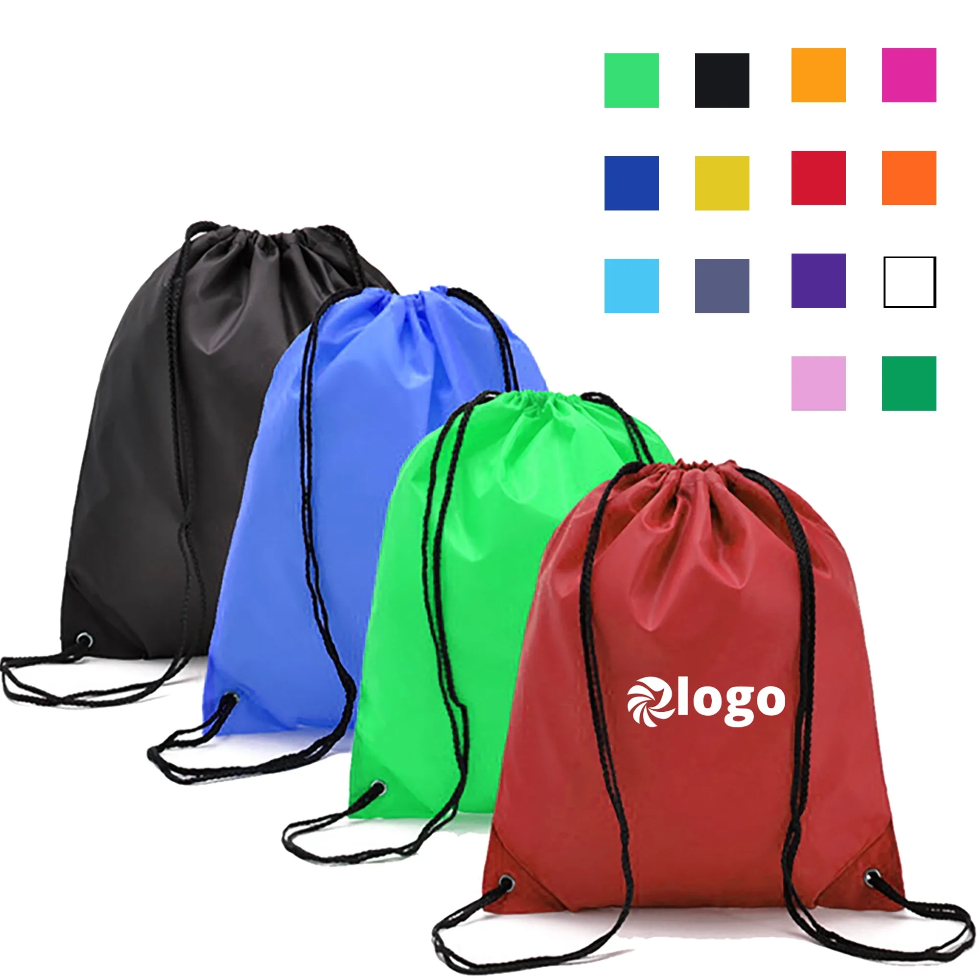 14"x17" 210D Polyester Drawstring Backpack String Bag 2