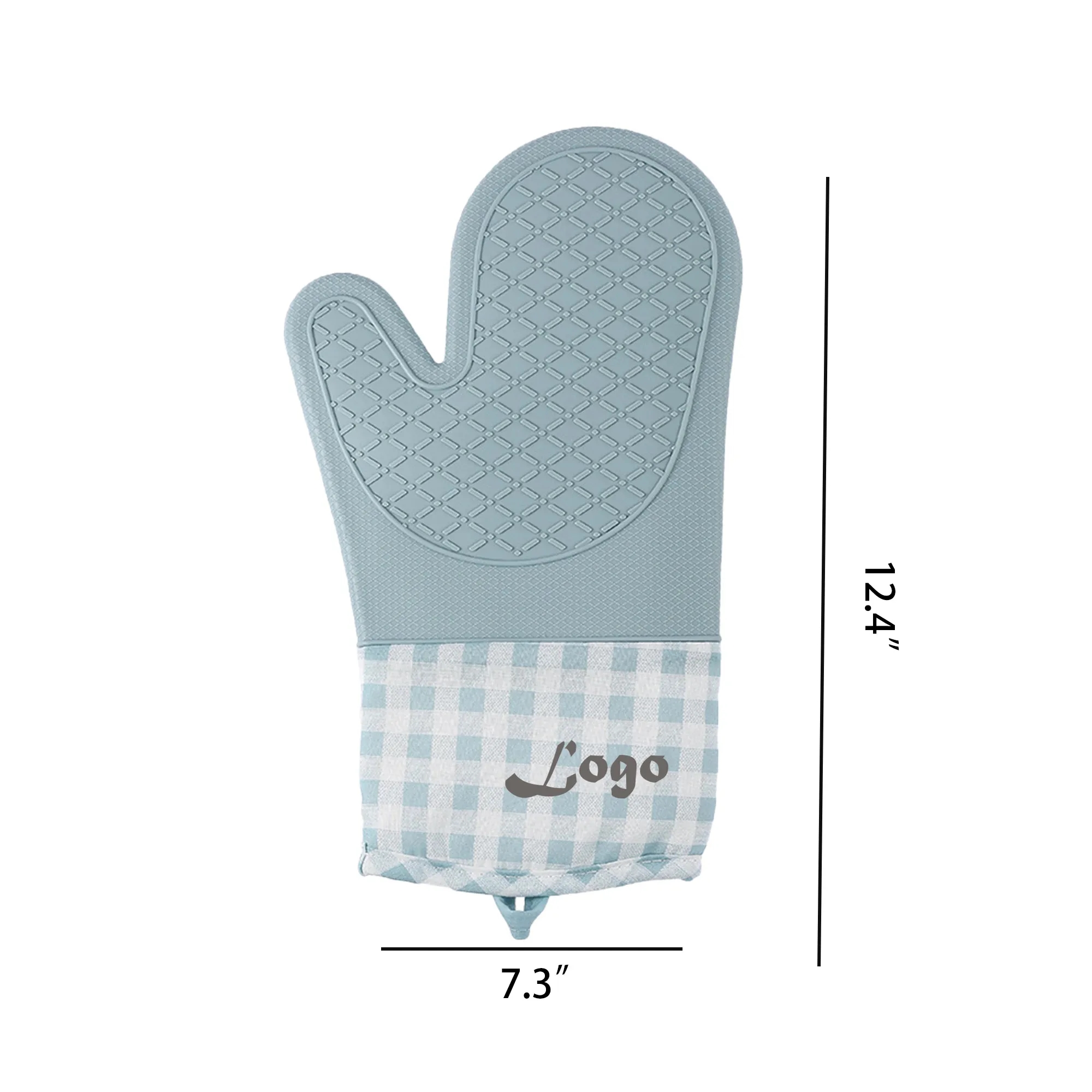 Checkered Silicone Heat-Resistant Oven Mitt 3
