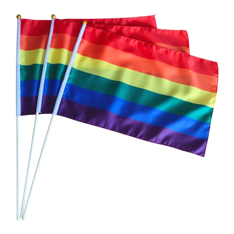 Rainbow Flags with Flagpoles 3