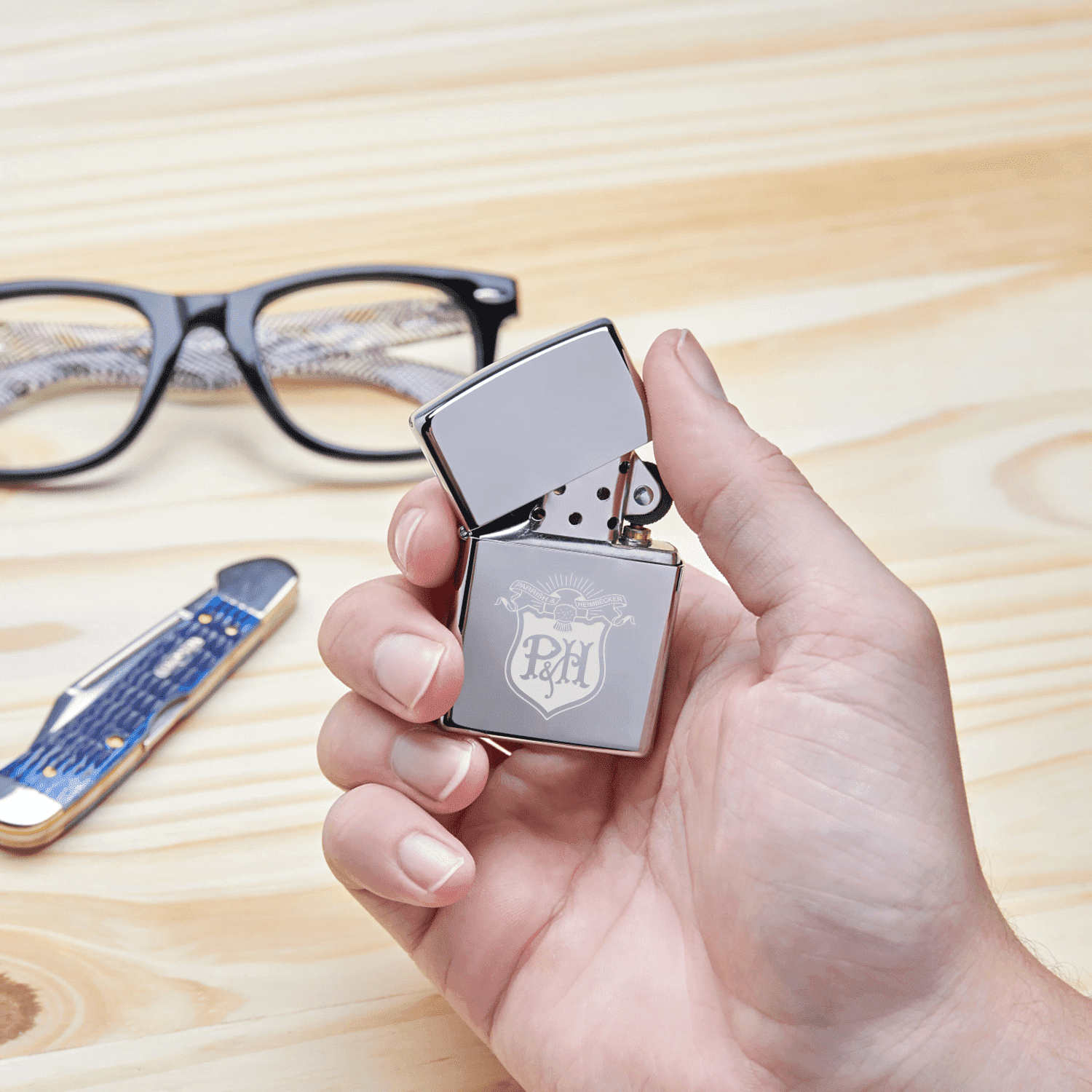 High Polish Chrome Windproof Lighter