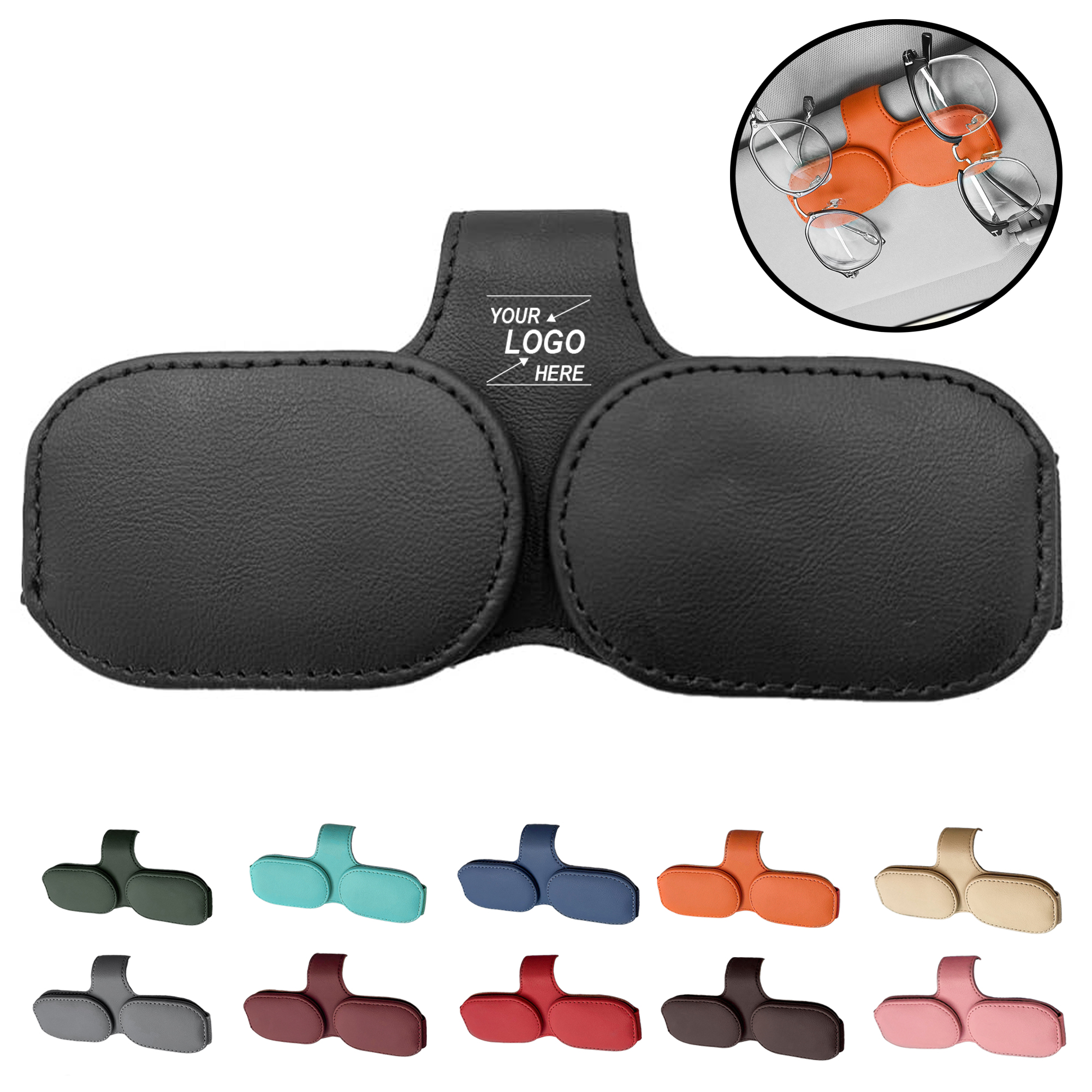 Magnetic Car Sunglass Holder Clip - Universal Multifunctional Eyewear Storage Box with Card \u0026 9