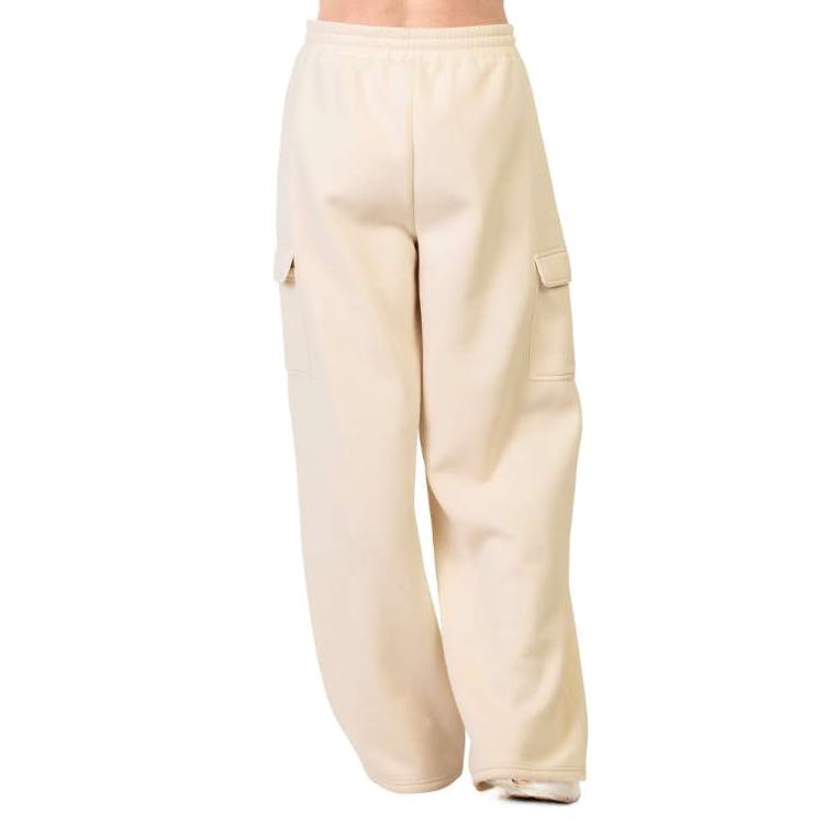 Ladies Fleece Cargo Pants - Large Oat 2
