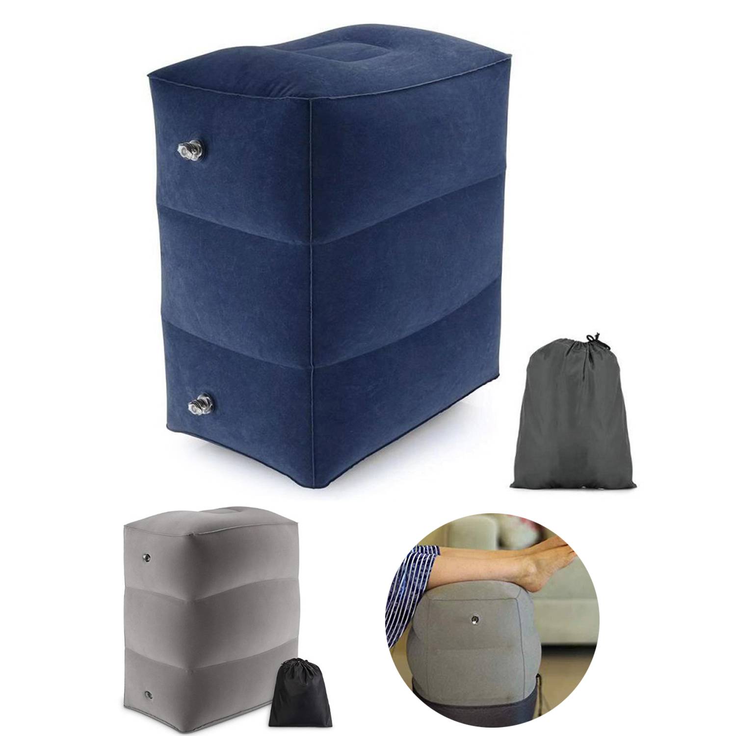 Flocked Inflatable Travel Footrest 4