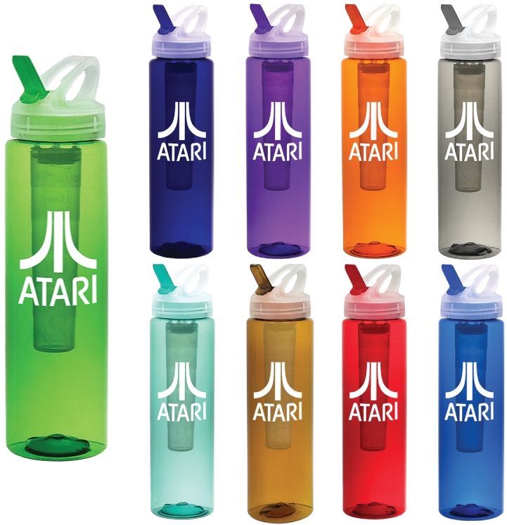 32 oz PET Translucent Sports Water Bottle with Ice Chill'r and Flip Top Lid 5