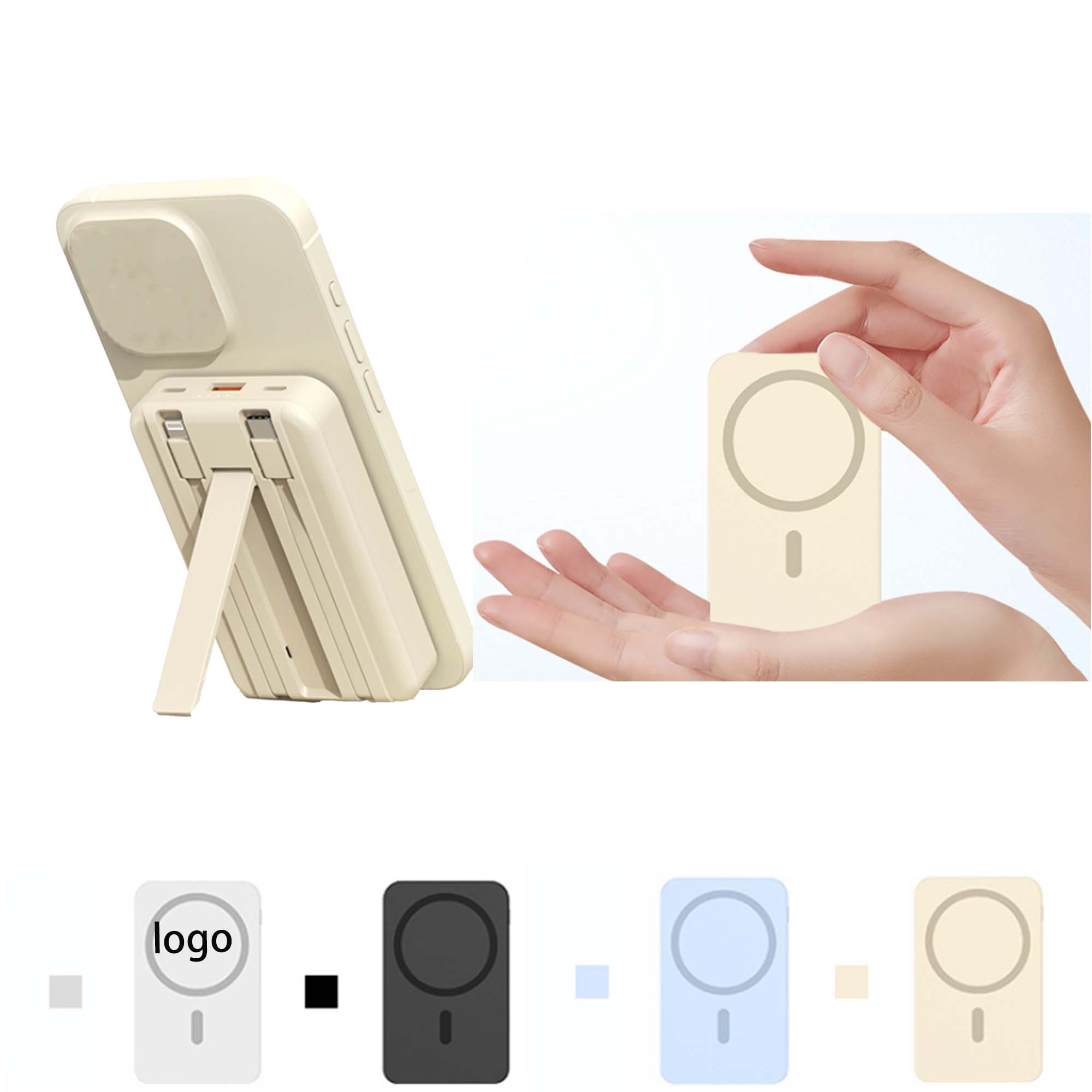Magnetic Mini Power Bank with Built-in Cable Stand 2