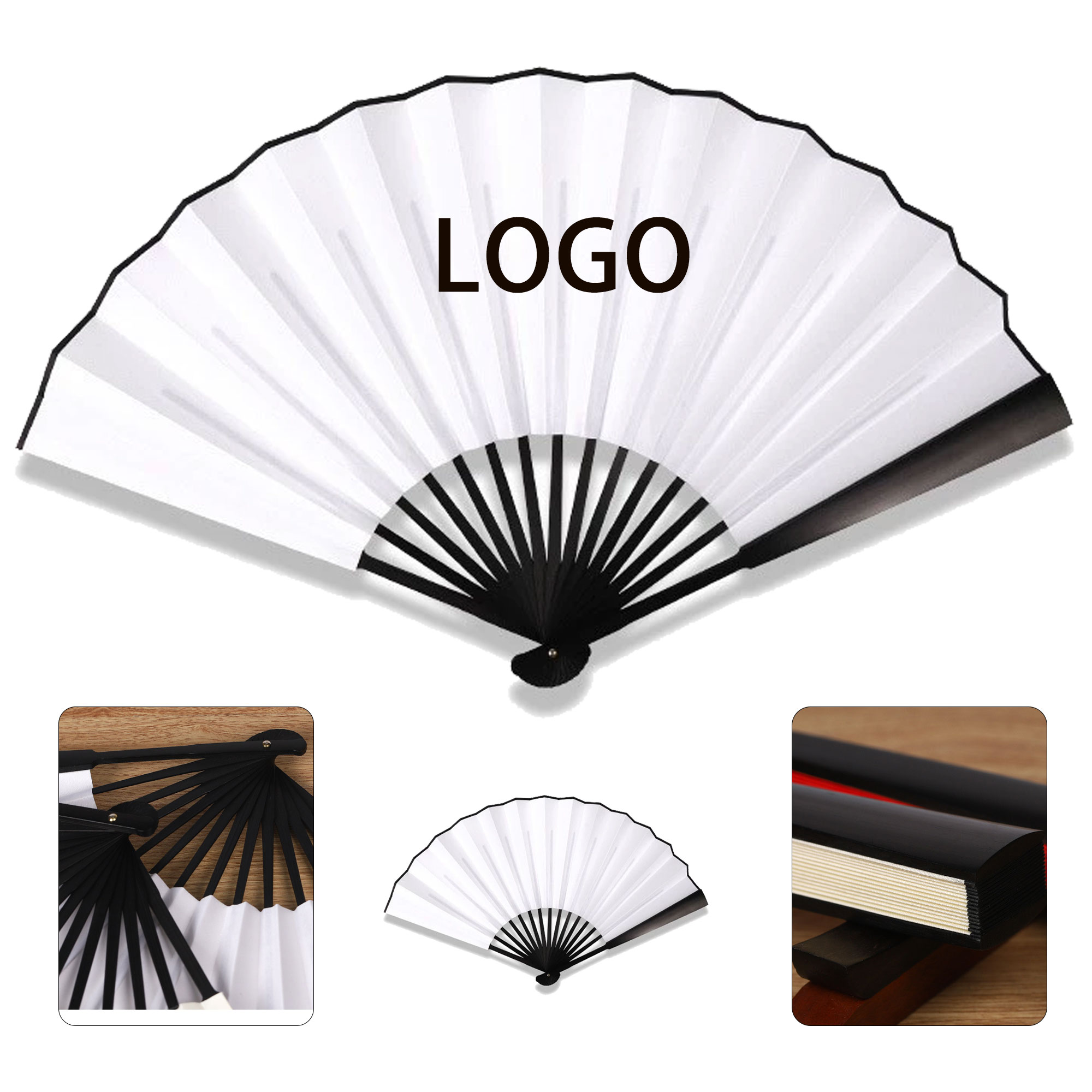 13" Custom Bamboo Folding Fan 2
