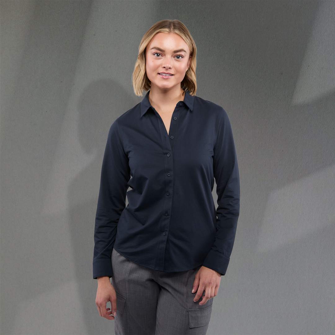 TATRA Eco Long Sleeve Knit Button Up Shirt-Women's 120