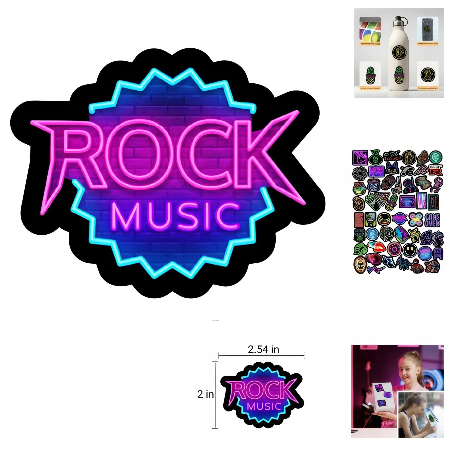Trendy Neon Style Graffiti Sticker 4