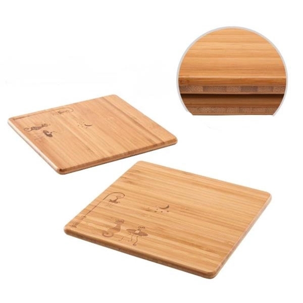 Square Natural Bamboo Coasters 3