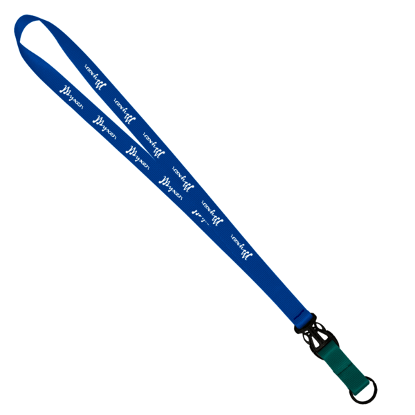 3/4" Multi color (Top and bottom) Nylon Lanyard with Plastic Slide Buckle R 138