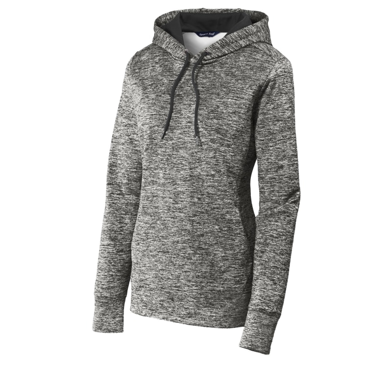 Sport-Tek Women's PosiCharge Electric Heather Fleece Hooded Pullover. 18