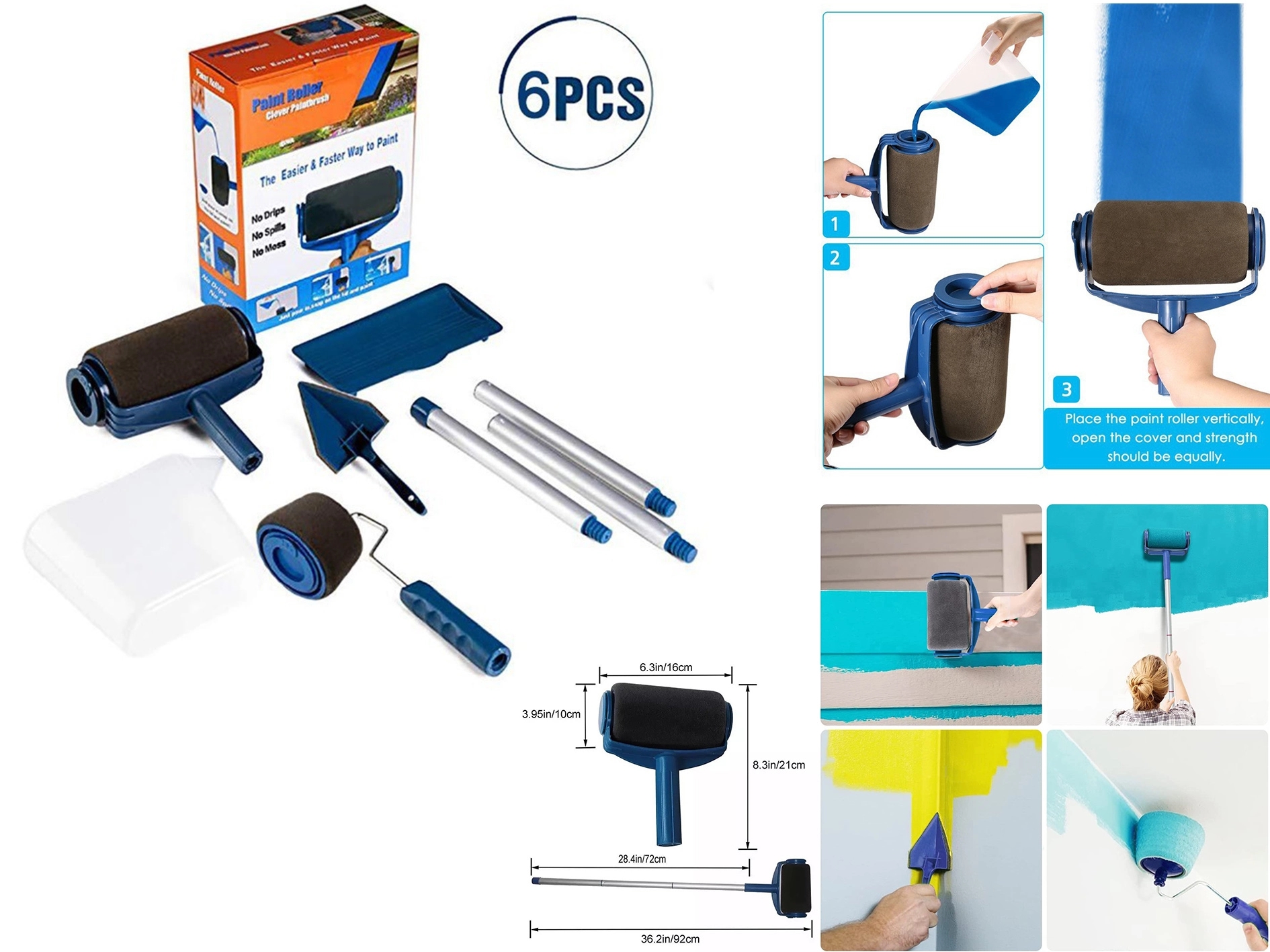 6Pcs Paint Roller Brush Set 2