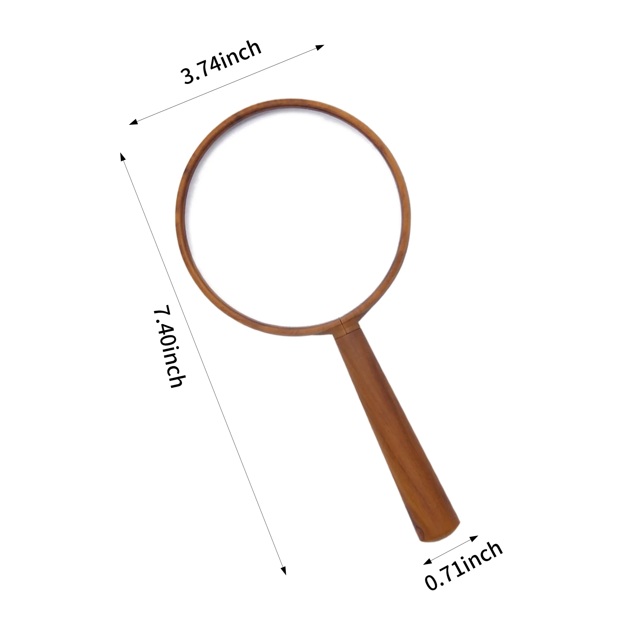 High-Magnification HD Magnifying Glass with Wood Grain 3