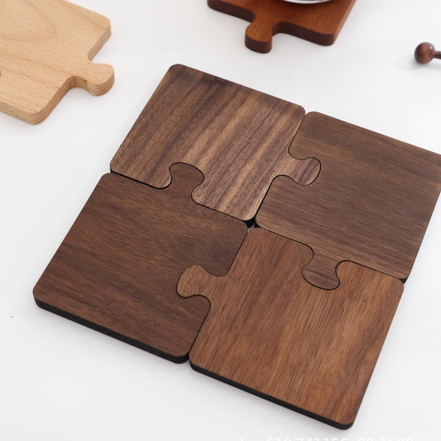 Wood Coasters for Drinks with Puzzle Design 4