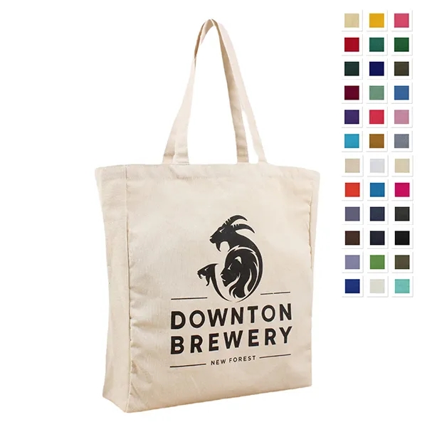Cotton Canvas Tote Bag w/Gusset -15"x16"x3" 2