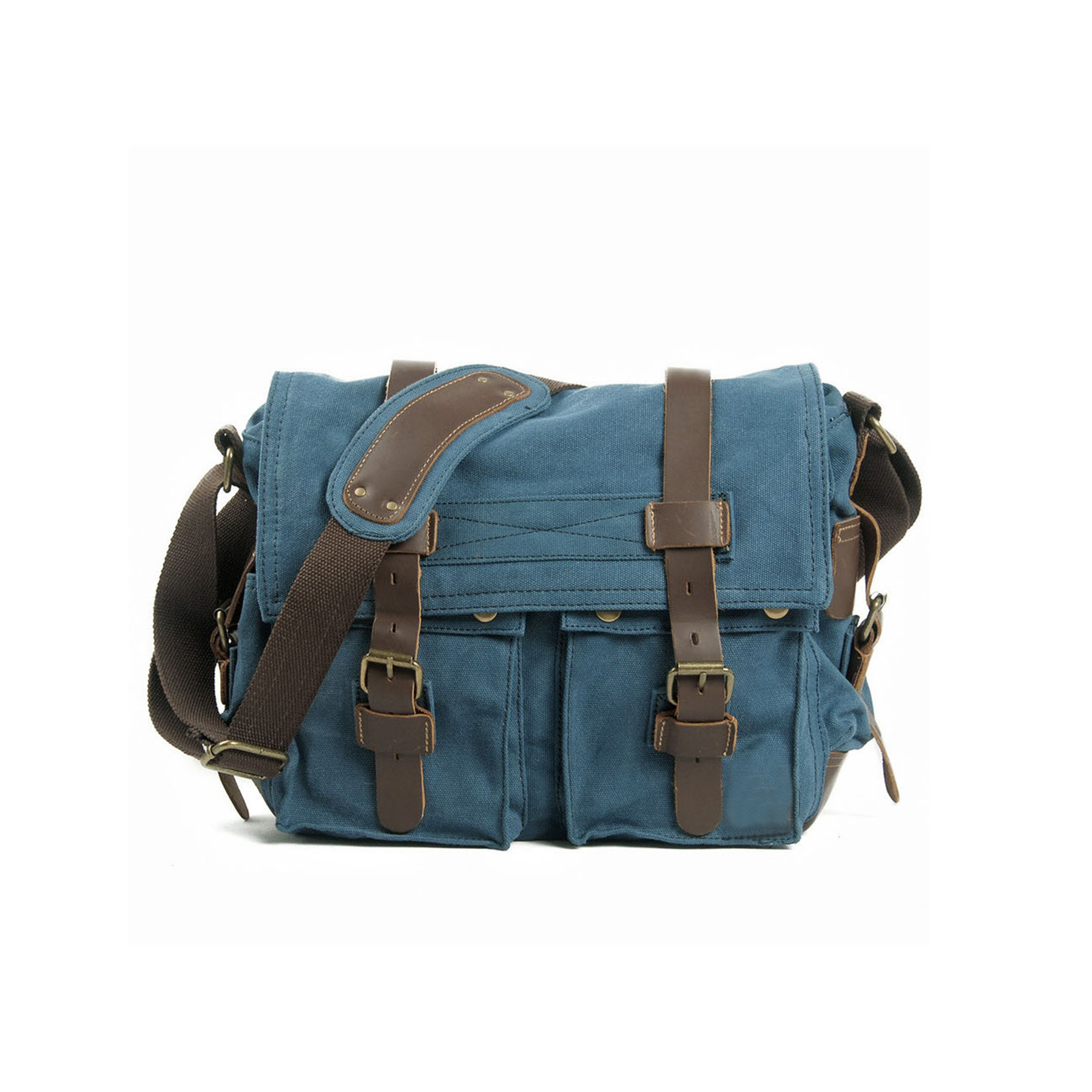 Vintage Military Leather Canvas Bag 10