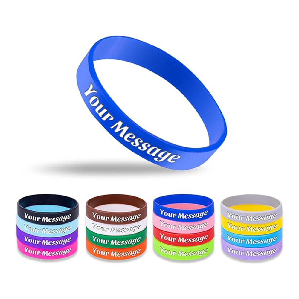 Debossed Color Filled Silicone Wristbands 1
