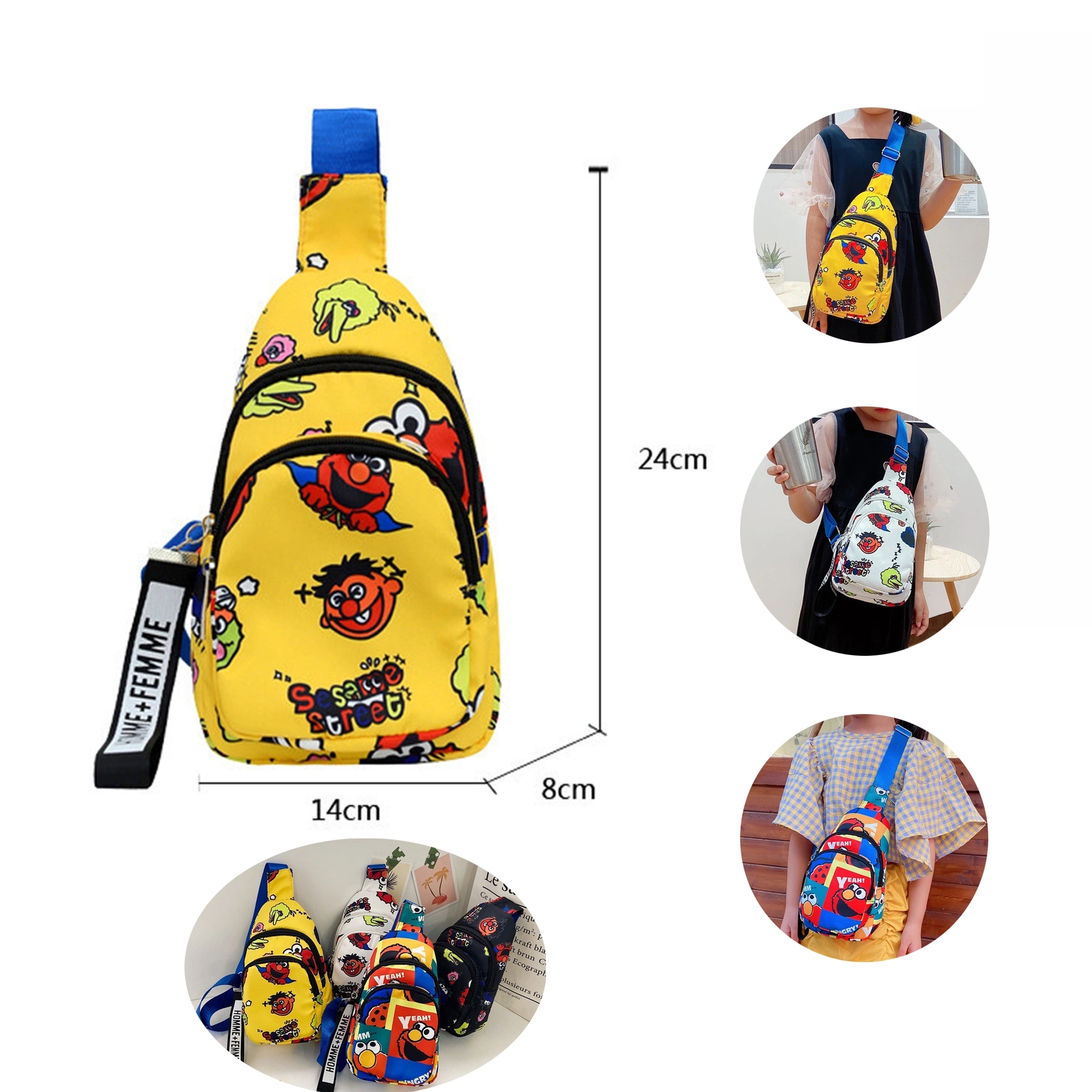 Kids Cute Cartoon Crossbody Sling Pack 7