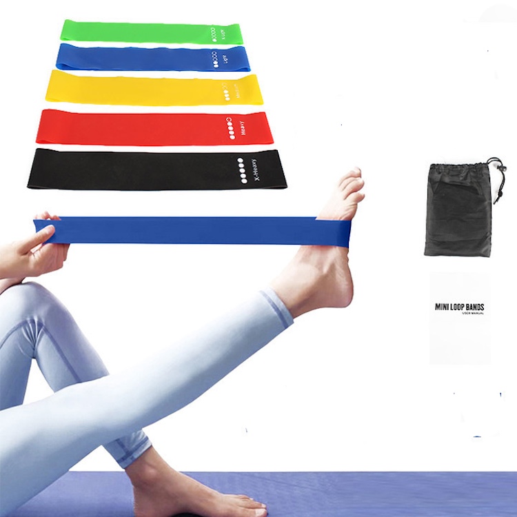 Resistance Loop Exercise Bands with Instruction Guide and Carry Bag, Set of 5 7