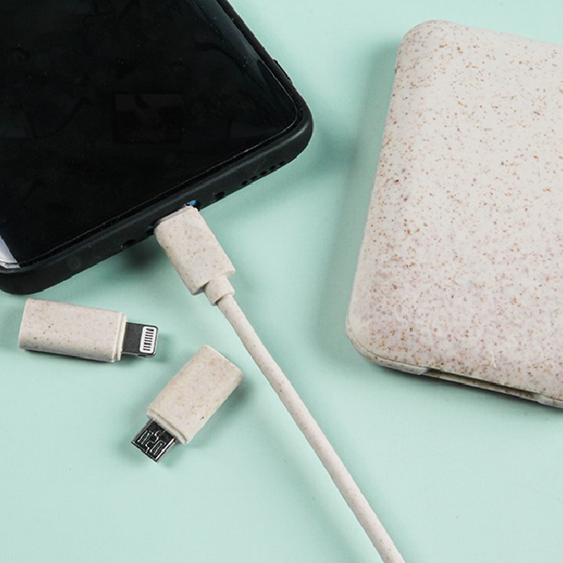 Eco-Friendly 6-in-1 Charging Cable Kit Wheat Straw 13