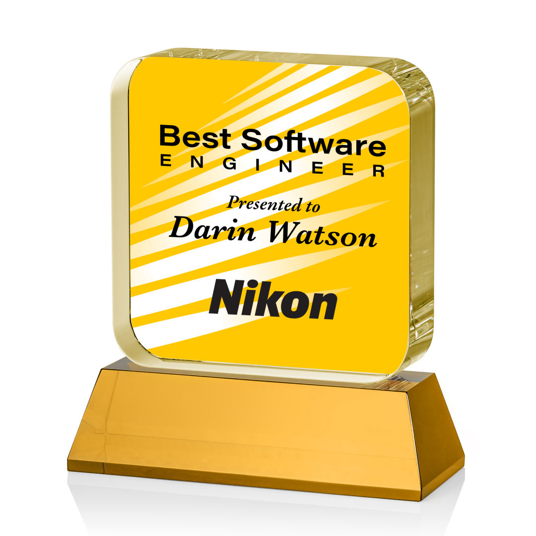 Flamborough VividPrint™ Award on Base - Amber 13