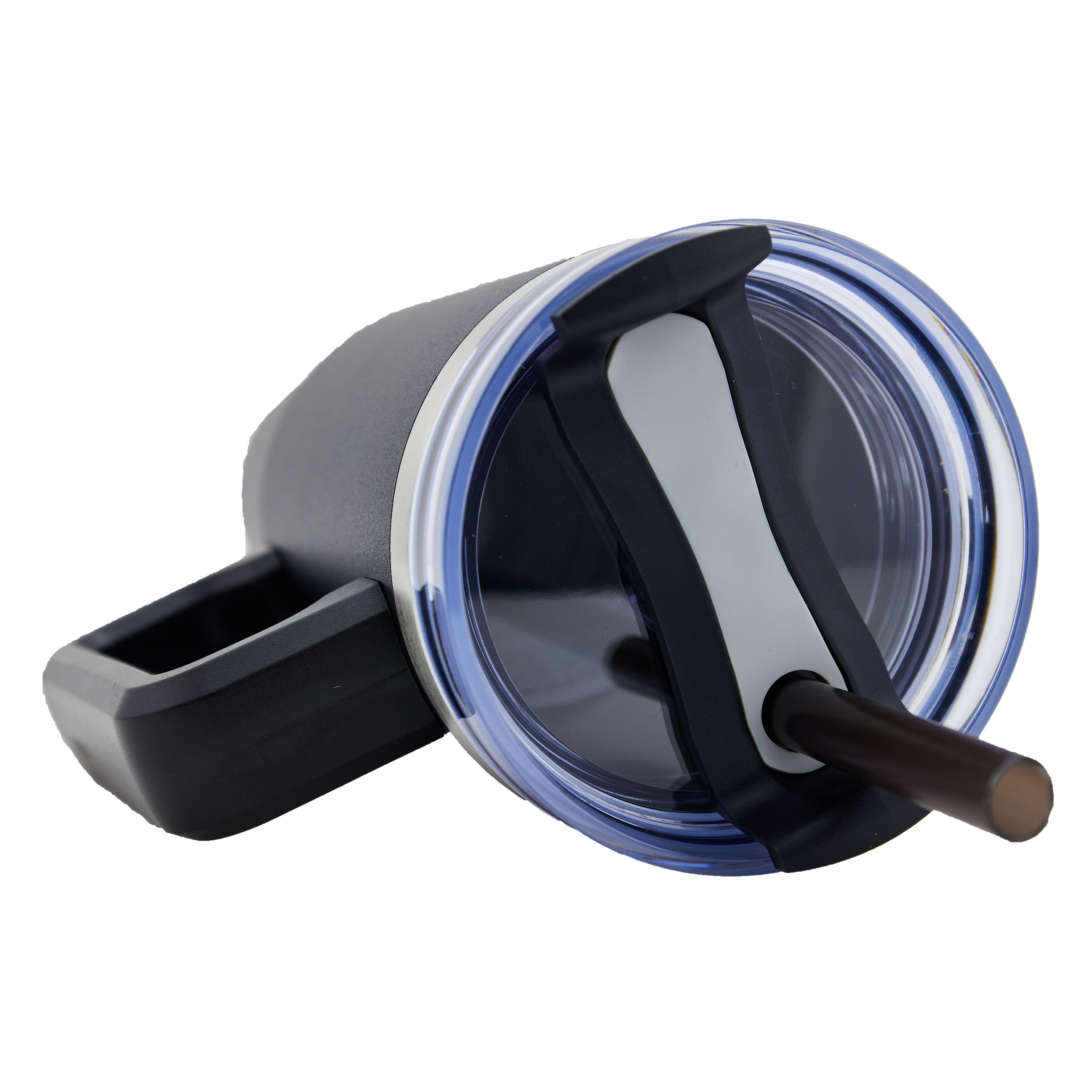 Newport 30 Oz. Double wall Stainless Steel Vacuum Insulated Tumbler w/Handle and Straw (Black) 4