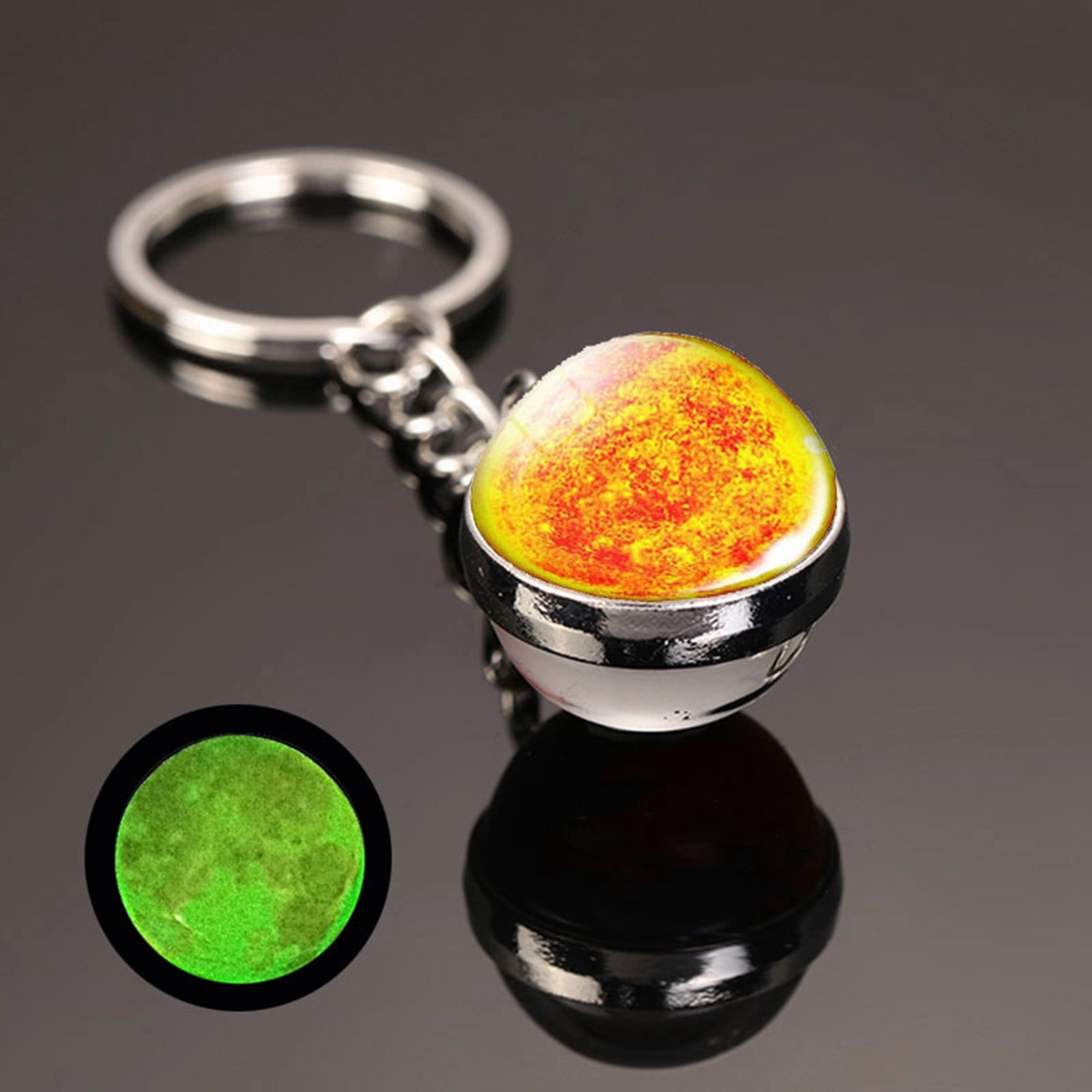 Glow in the Dark Crystal Ball Key Chain 9
