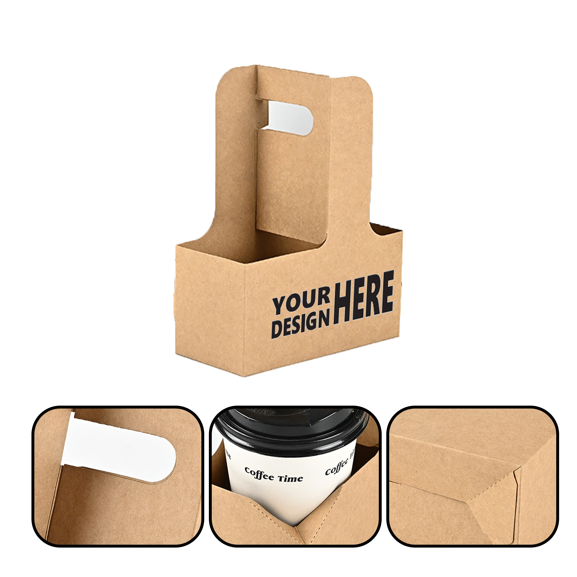 MOQ 50 PCS Custom Paper Cup Holder 3