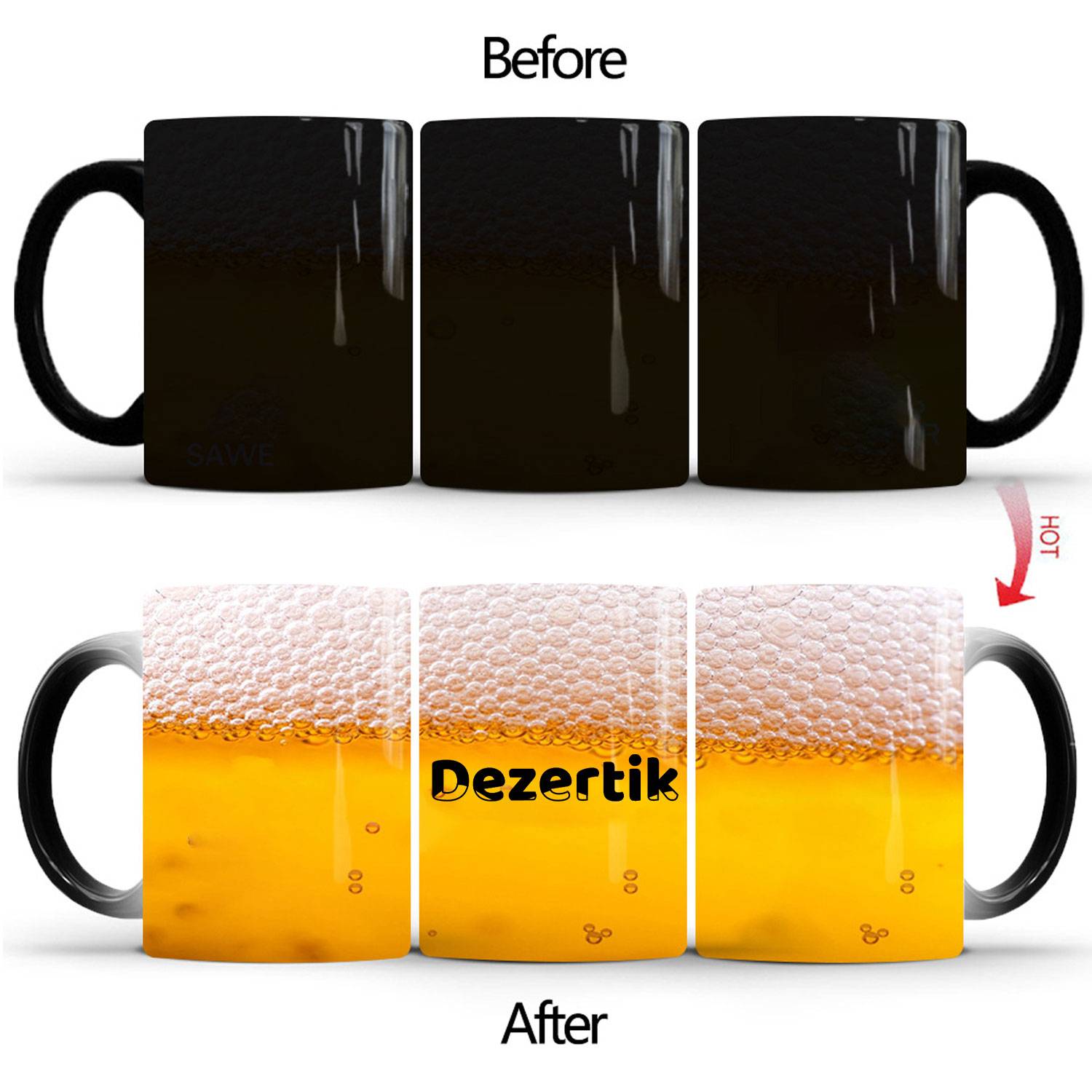 14oz Heat Sensitive Color Changing Ceramic Mug