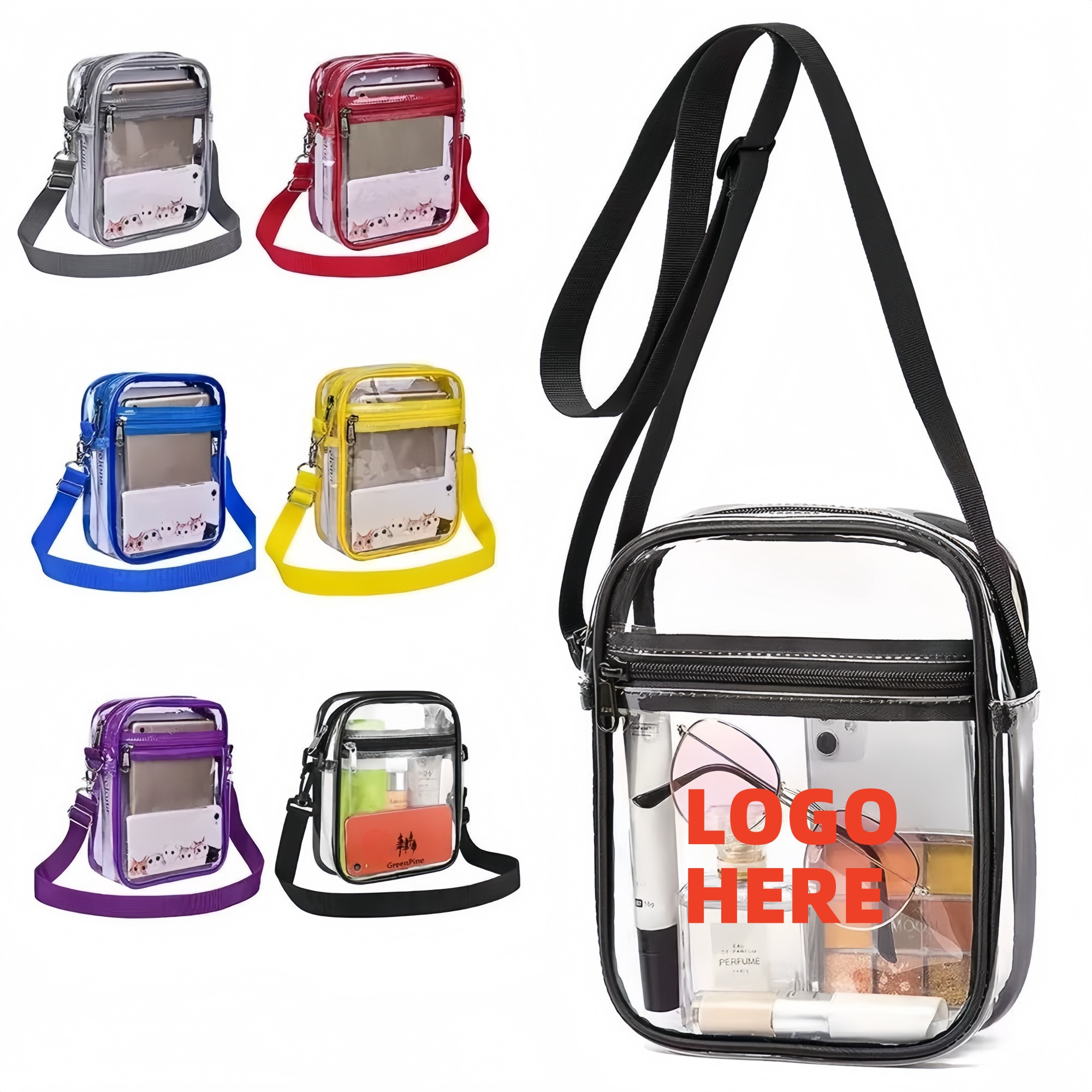 Clear Transparent PVC Crossbody Stadium Bag 3