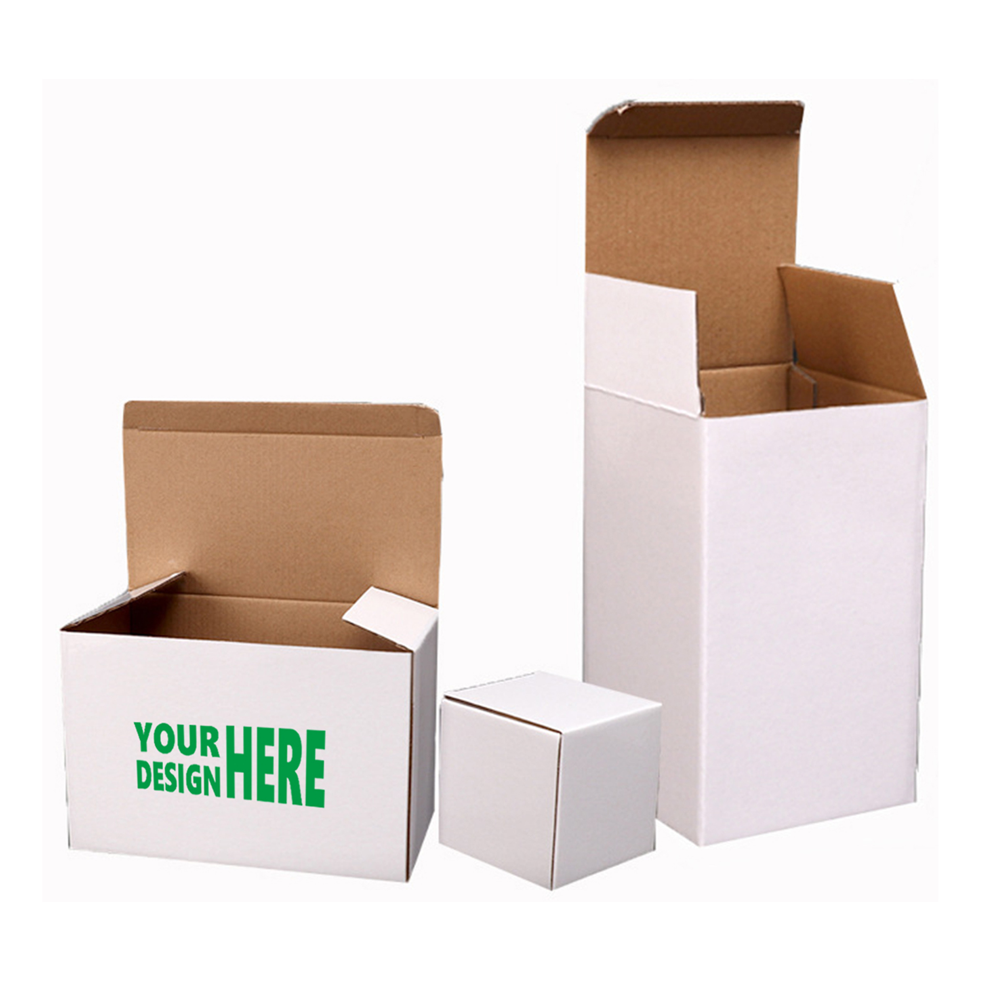 MOQ 50 White Corrugated Boxes for Custom Packaging 2