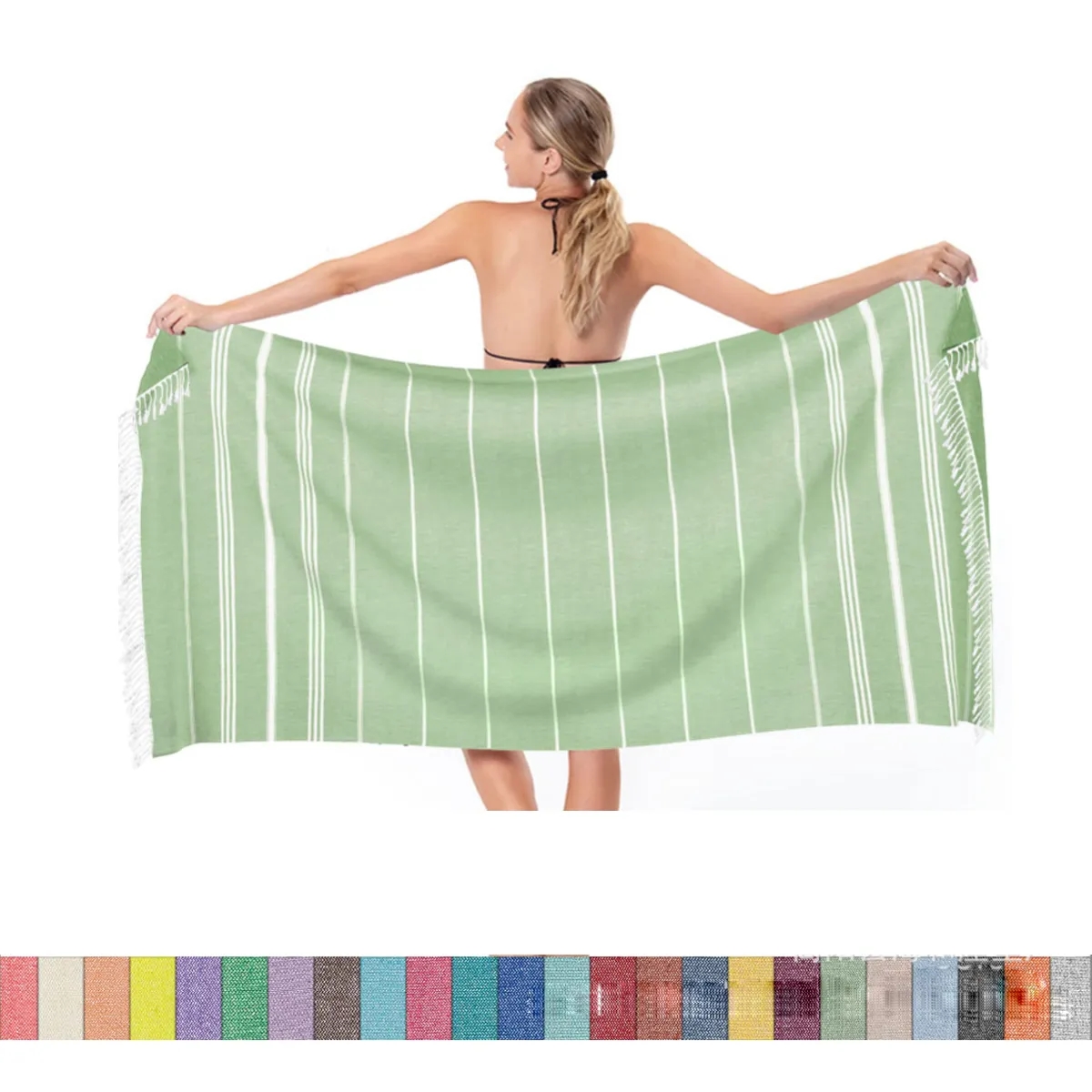 Turkish Beach Towel Oversized 39x71 100% Cotton 2