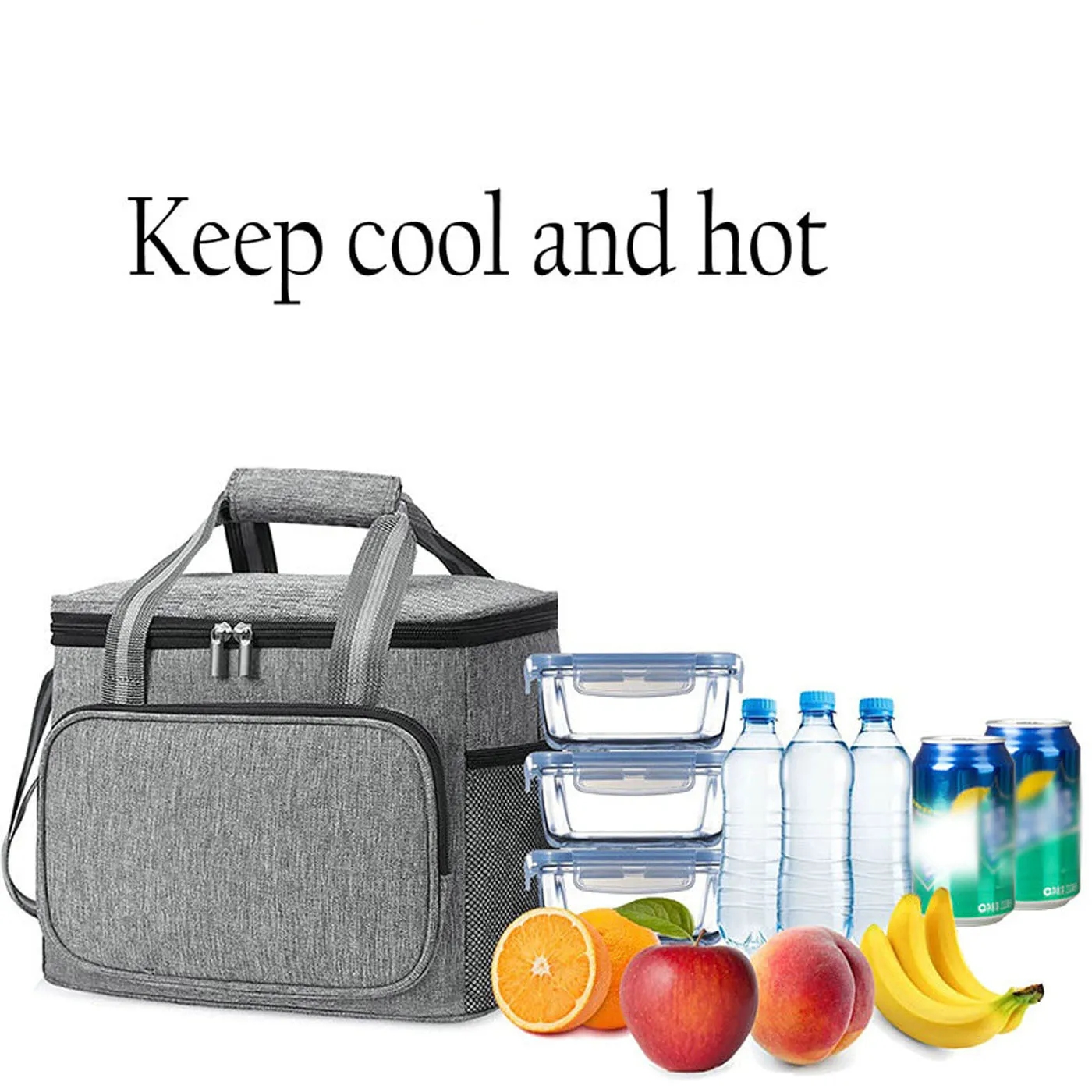 Reusable Large Insulated Lunch Bag With Shoulder Strap 4