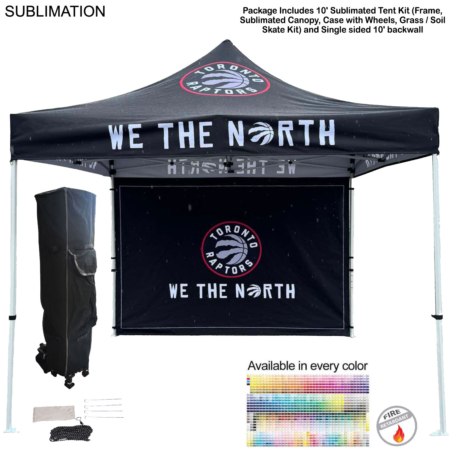Tent Backwall Package, 10' Sublimated Tent Kit and Full single sided backwall 20