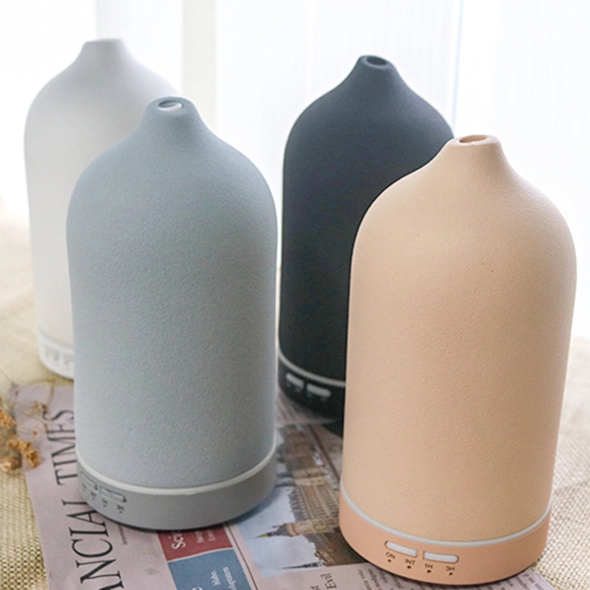Stone Shape Ceramic Ultrasonic Essential Oil Diffuser 4
